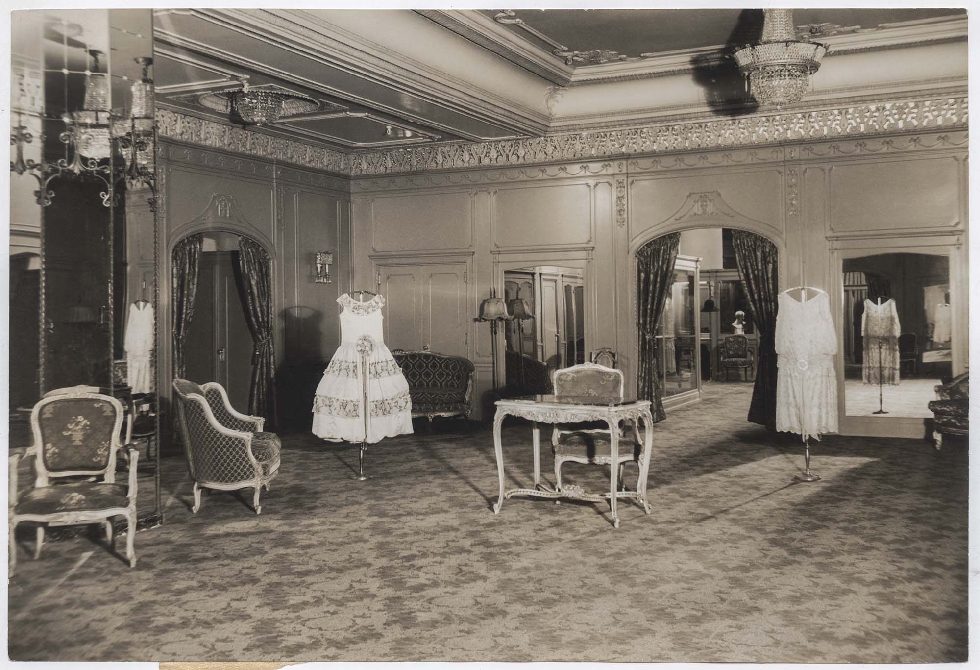 Image of French gown shop at Frederick & Nelson store, Seattle, circa 1920