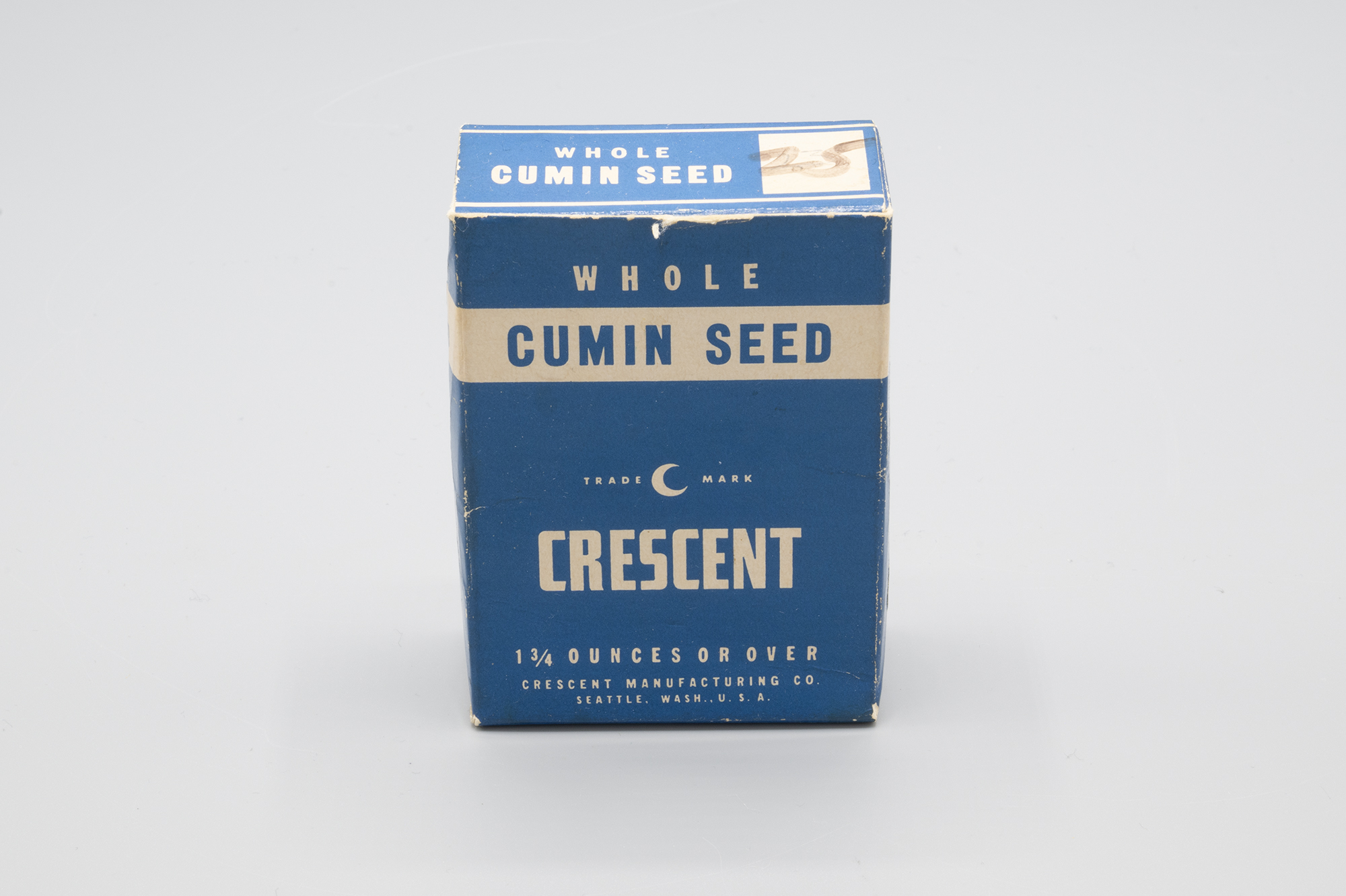 Image of Box for cumin seed from Crescent Manufacturing Company, ca. late 1950s