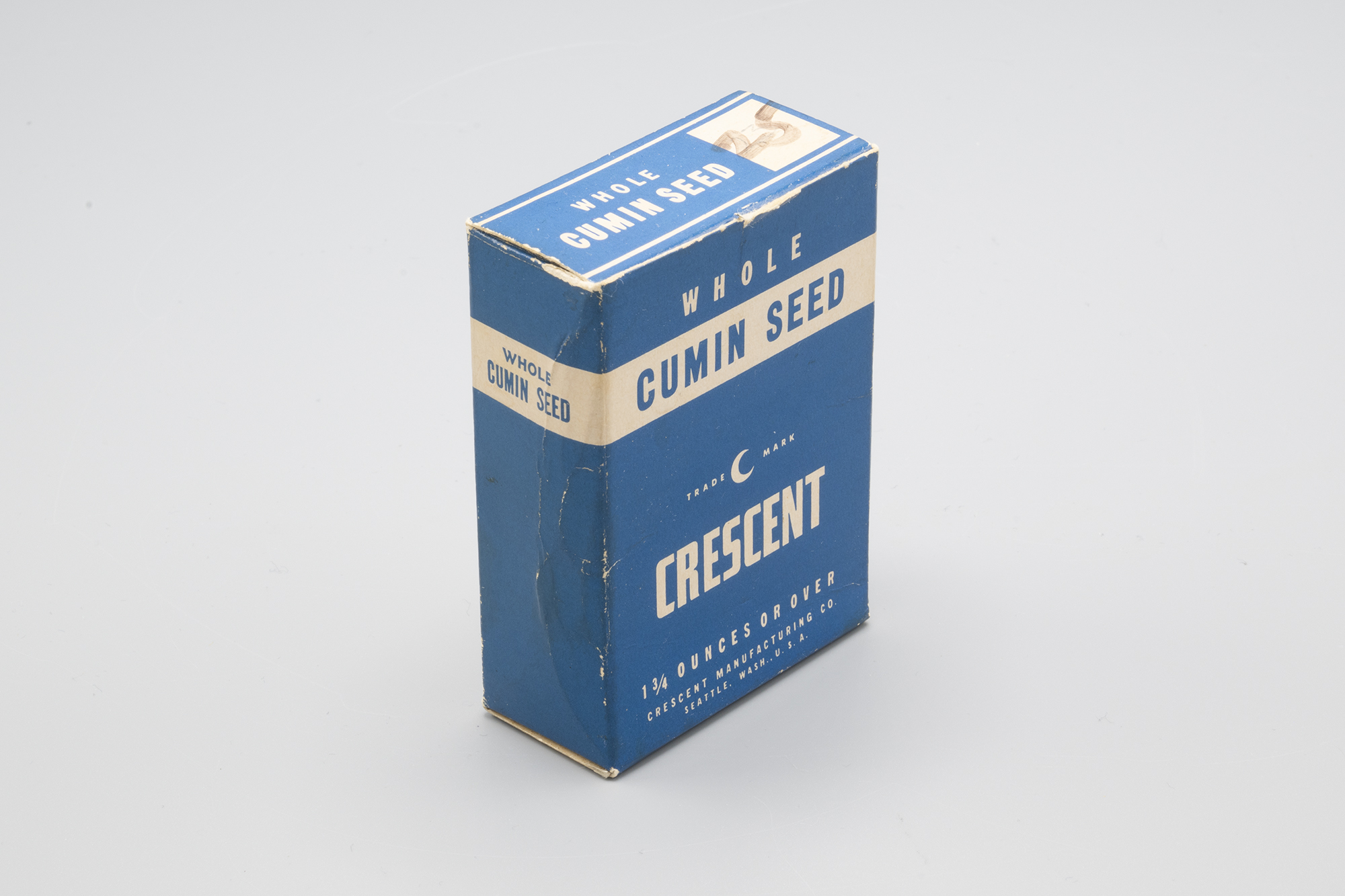 Image of Box for cumin seed from Crescent Manufacturing Company, ca. late 1950s