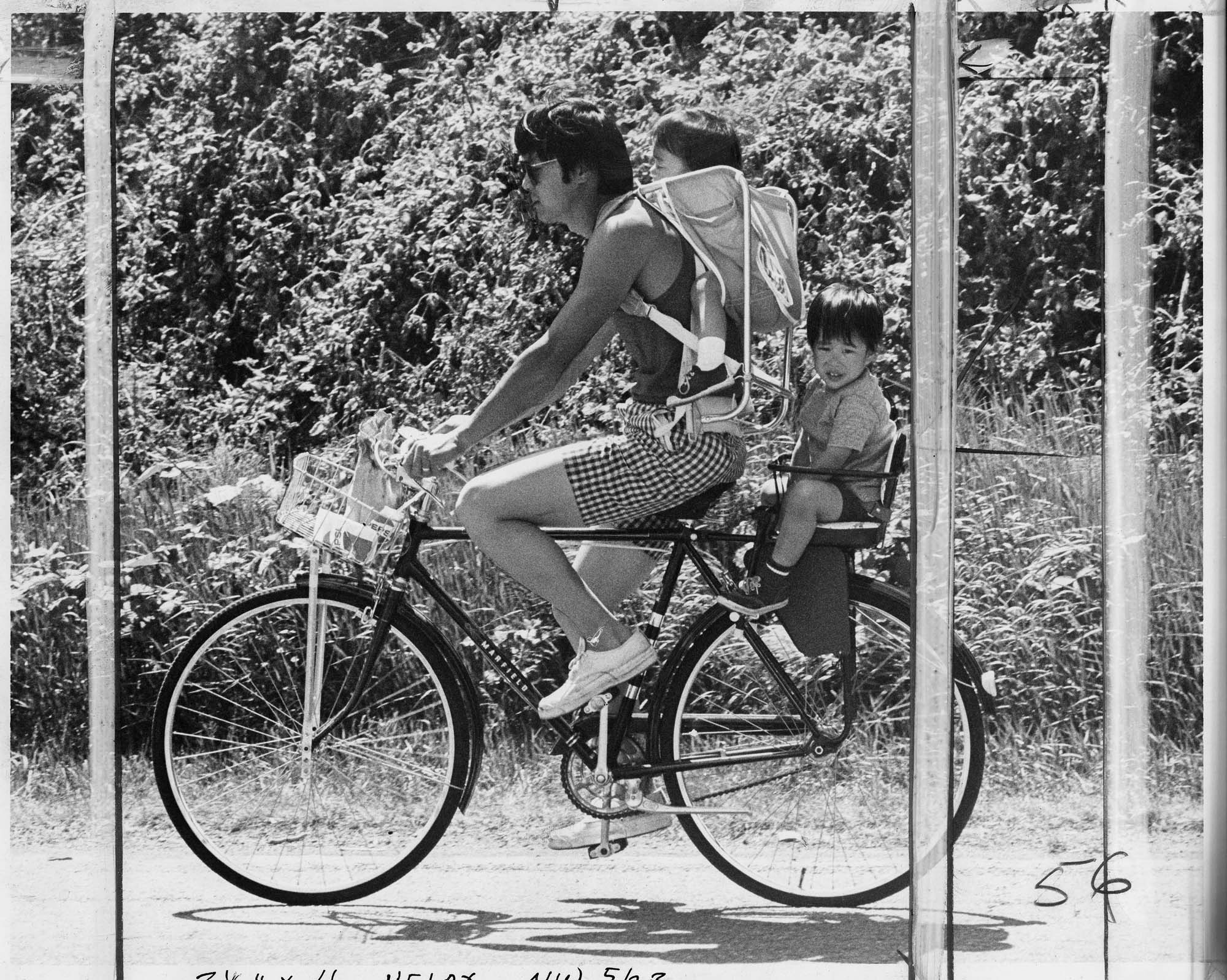 Image of Family riding on Bicycle Sunday, Seattle, May 28, 1972
