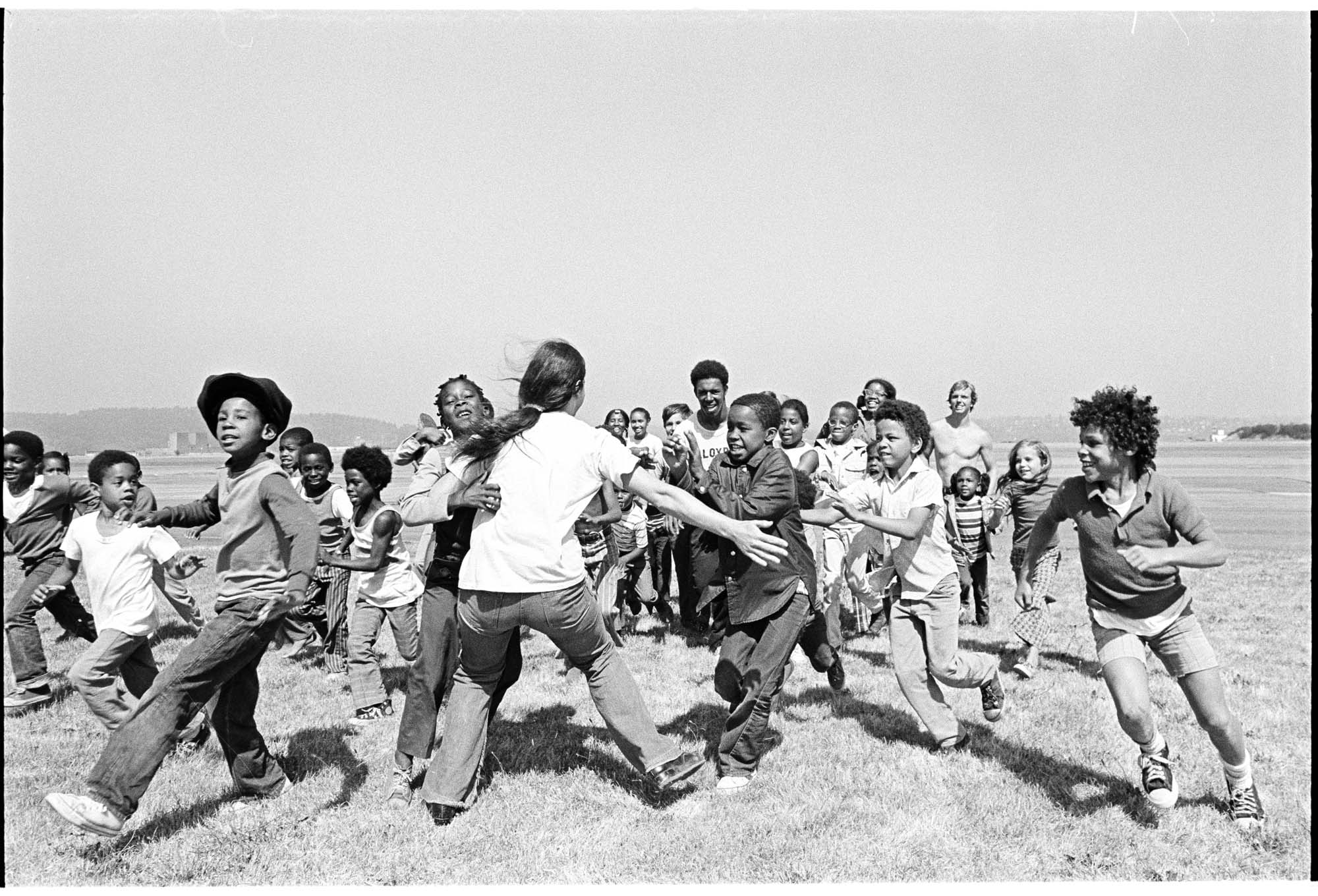 Image of Children playing at day camp at Sand Point, August 1, 1973