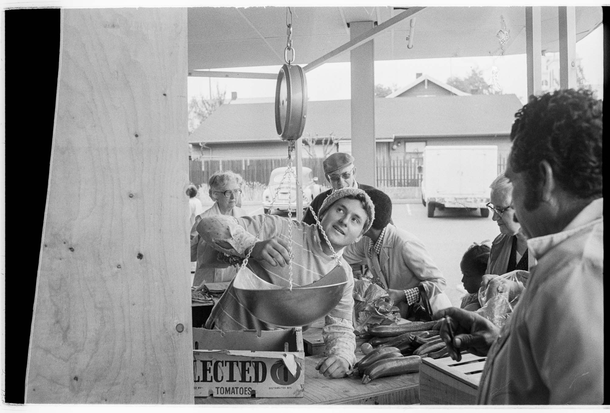 Image of Customers on the first day of the new Inner City Farmer's Market, Seattle, August 2, 1975