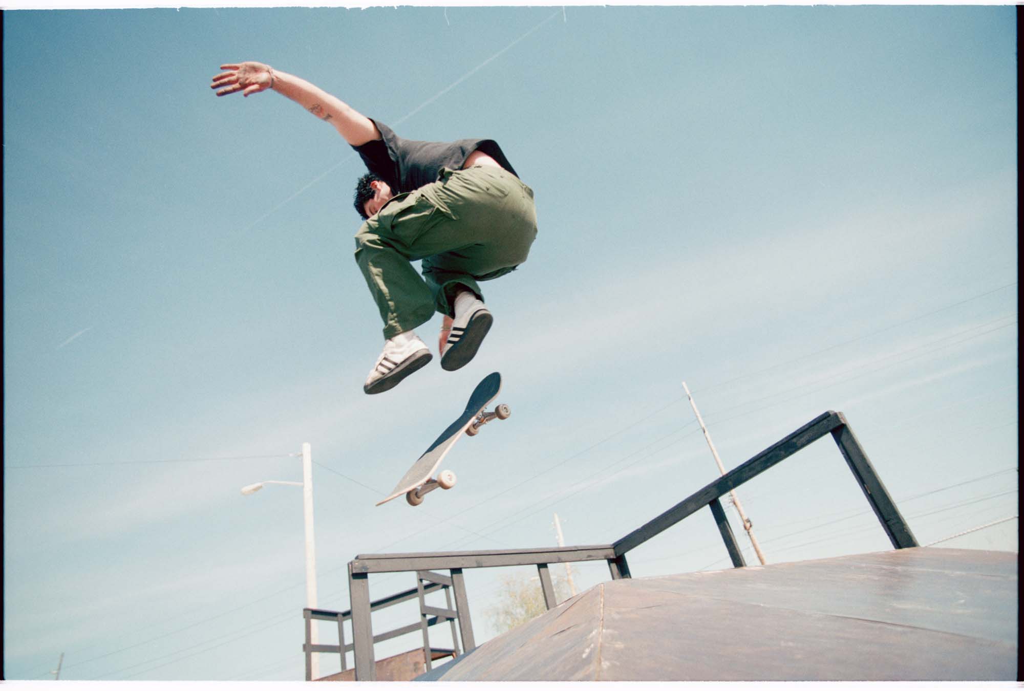 Image of Skateboarder at the Seattle Center skateboard park, Seattle, April 11, 1997