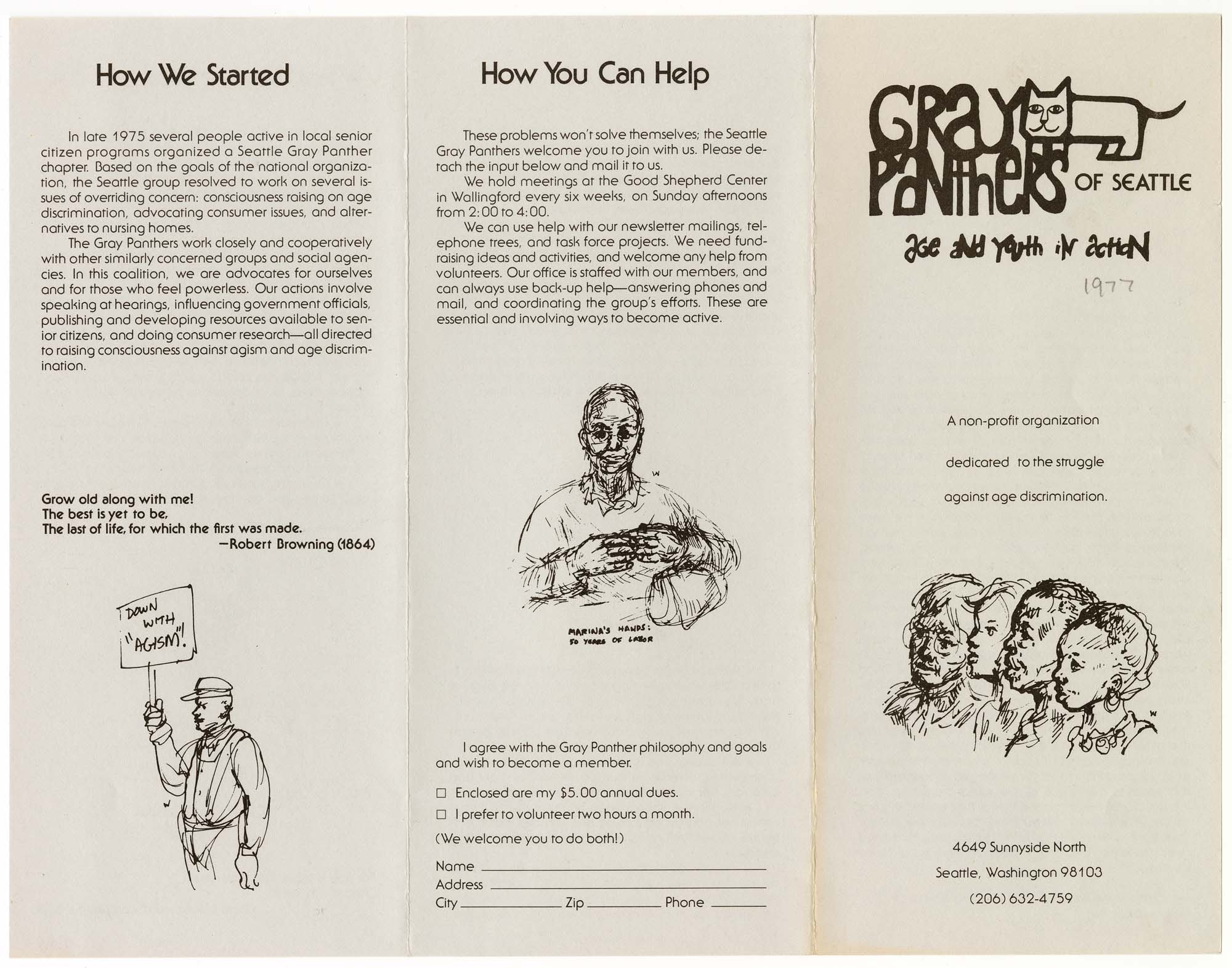Image of Gray Panthers of Seattle pamphlet, 1977