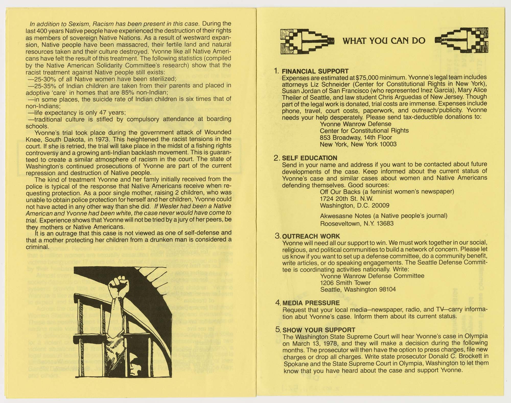 Image of Free Yvonne Wanrow mailer, 1978