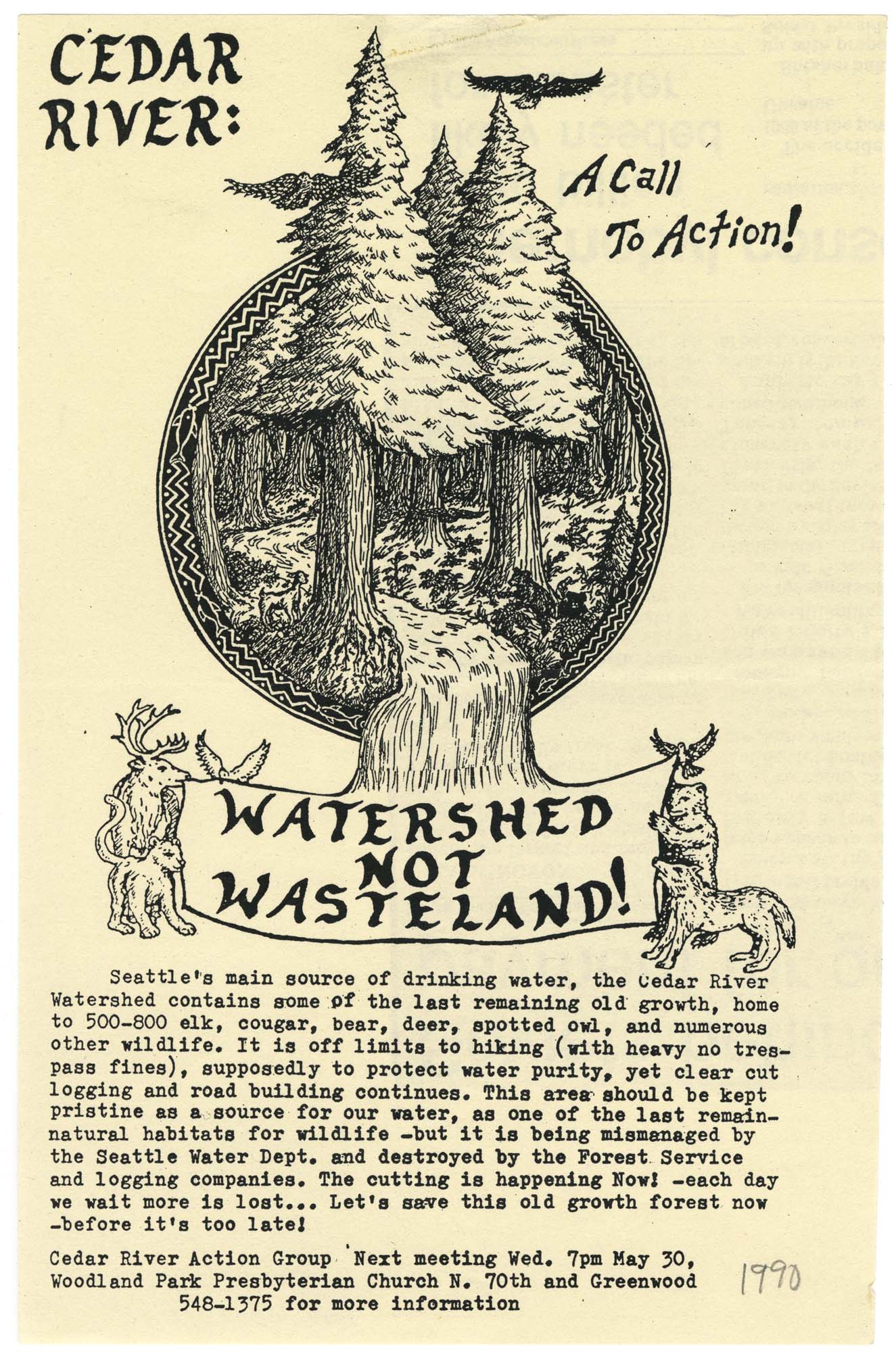 Image of Cedar River: A Call for Action flier, May 1990