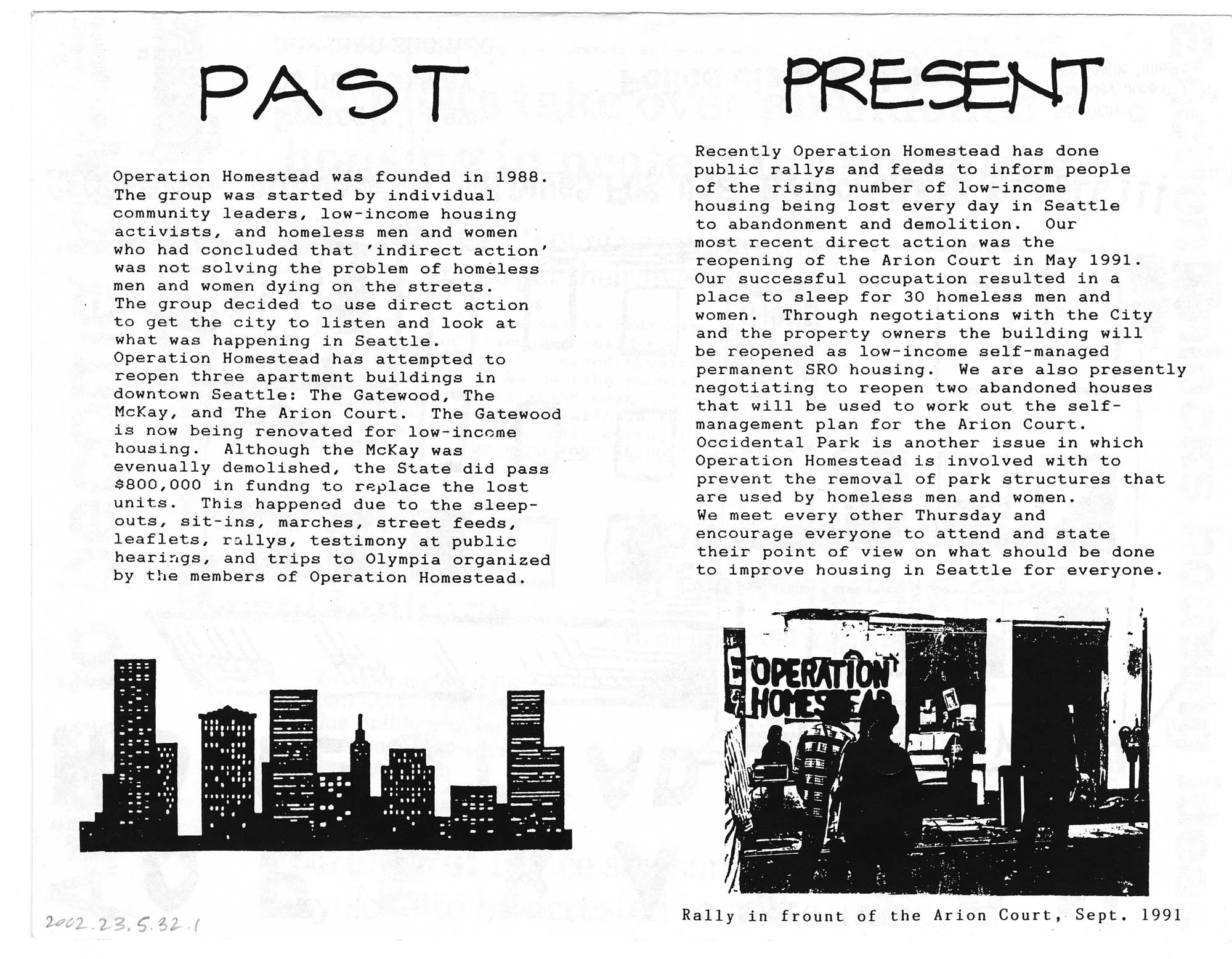 Image of Operation Homestead leaflet, 1991