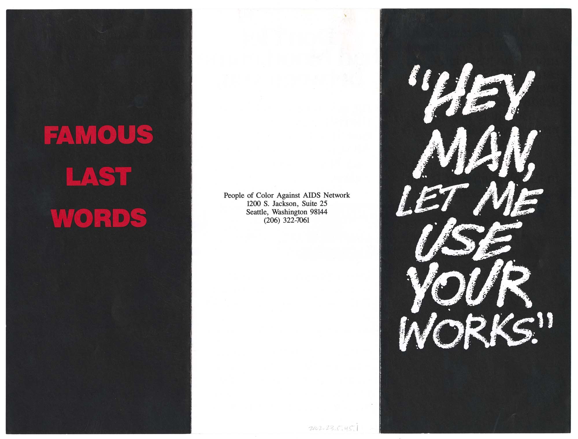 Image of People of Color Against AIDS Network brochure, 1992