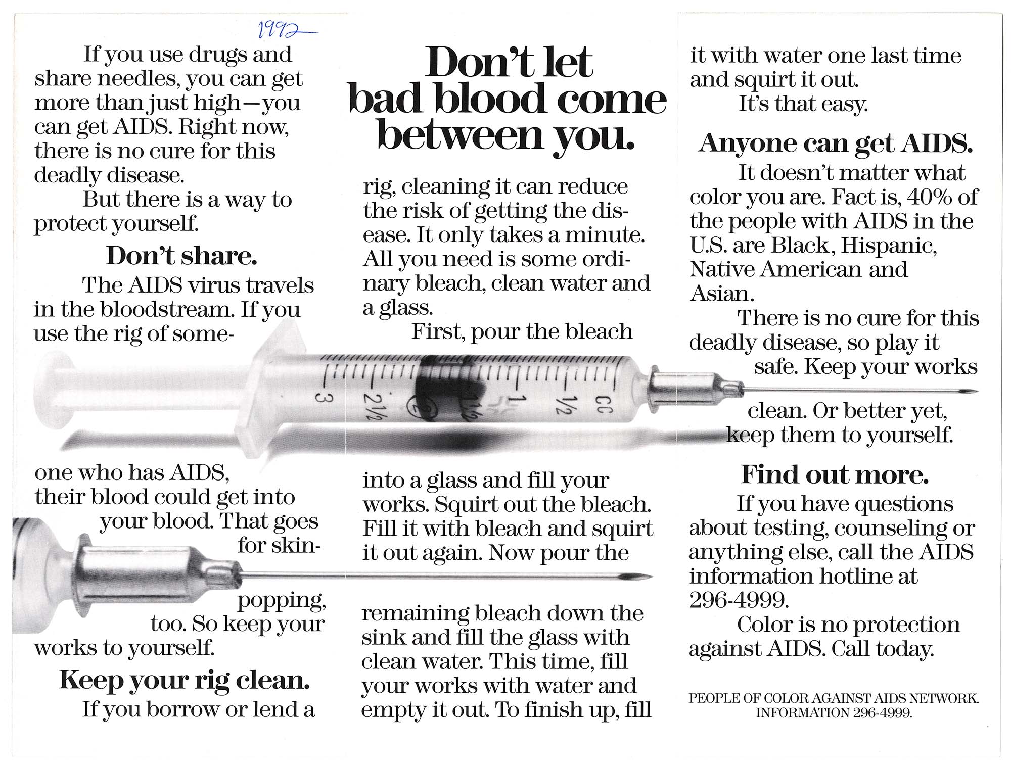 Image of People of Color Against AIDS Network brochure, 1992