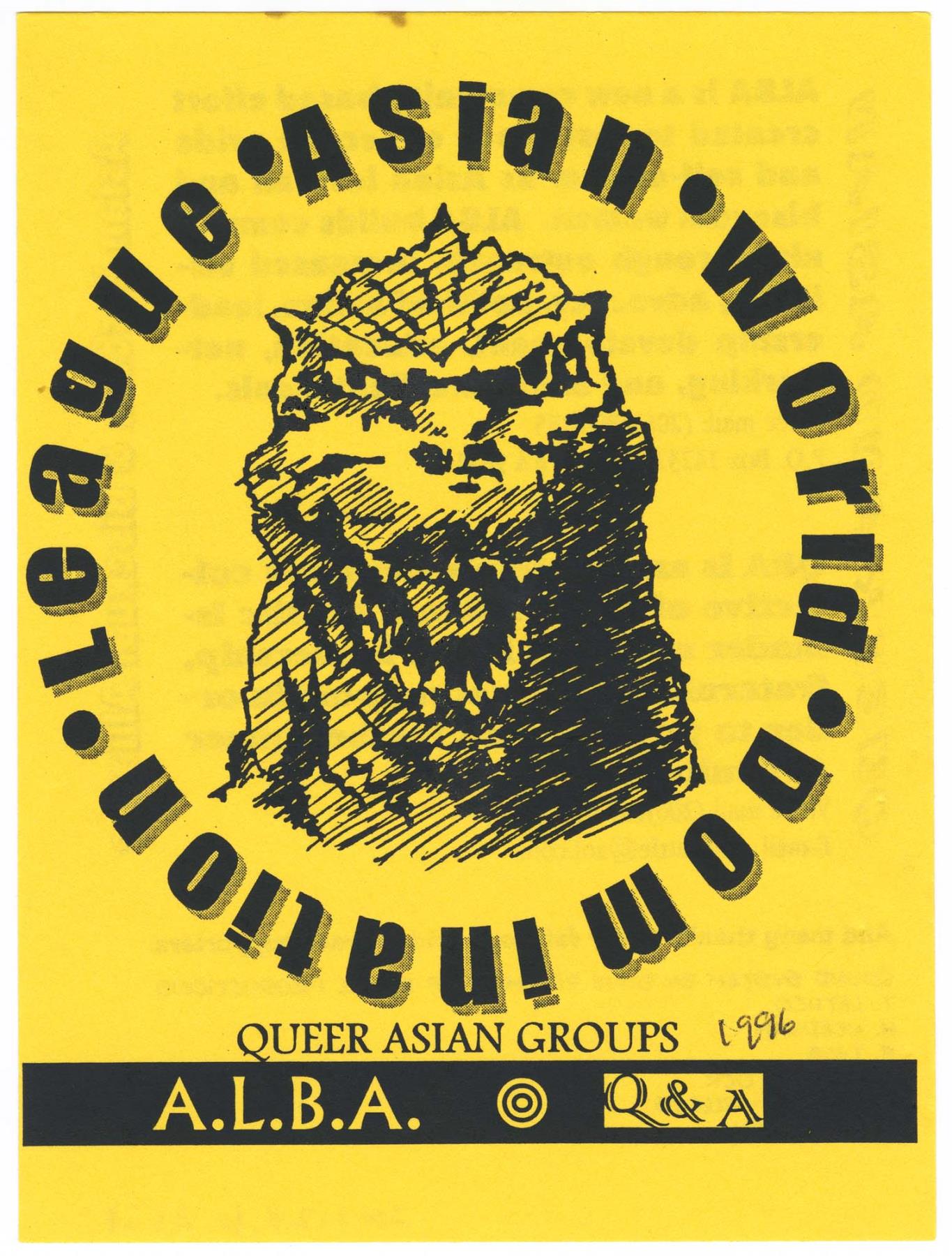Image of Flier for Asian Lesbian & Bisexual Alliance (ALBA) and Queer & Asian (Q&A), 1996