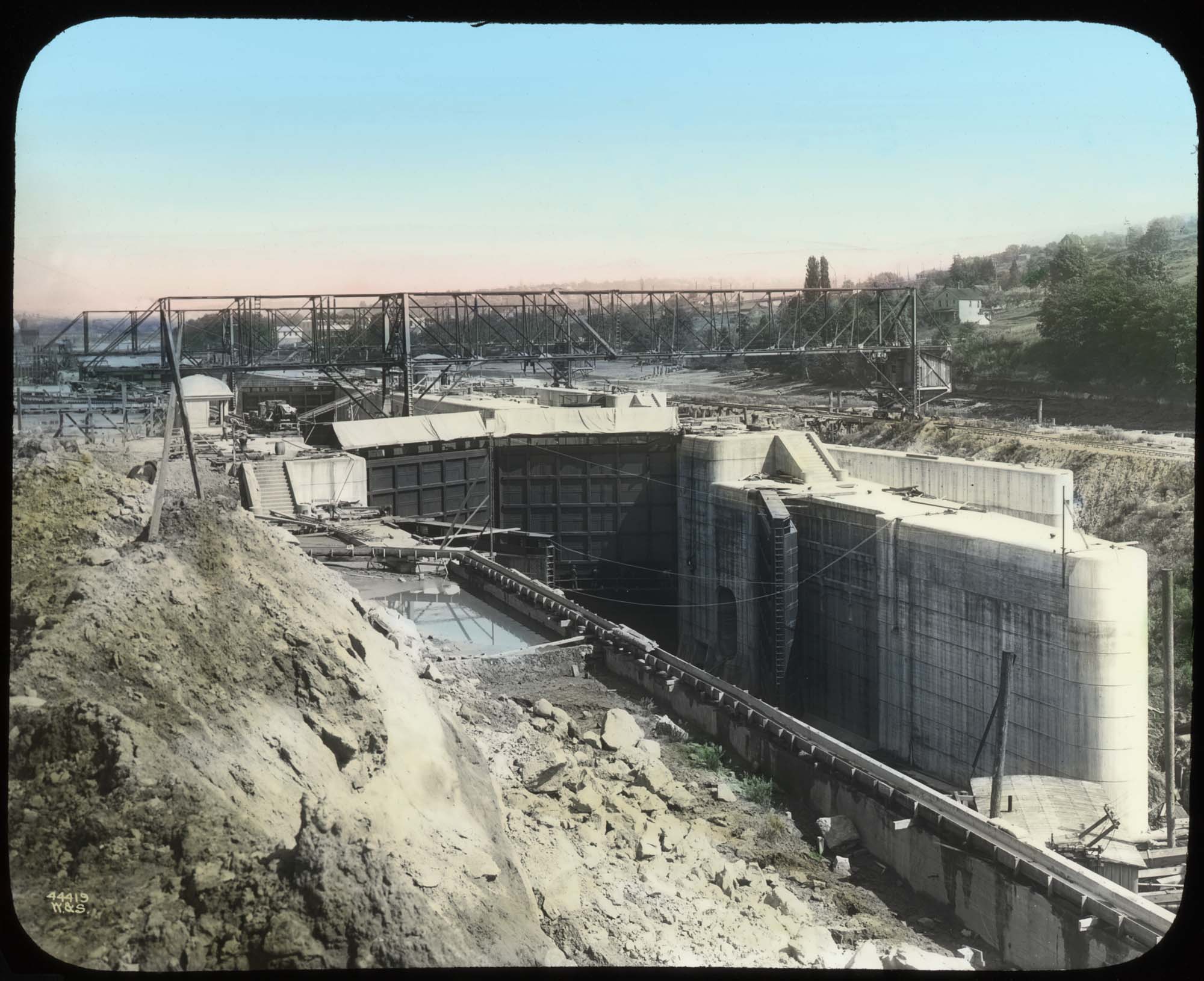 Image of Ballard locks under construction, Seattle, ca. 1915