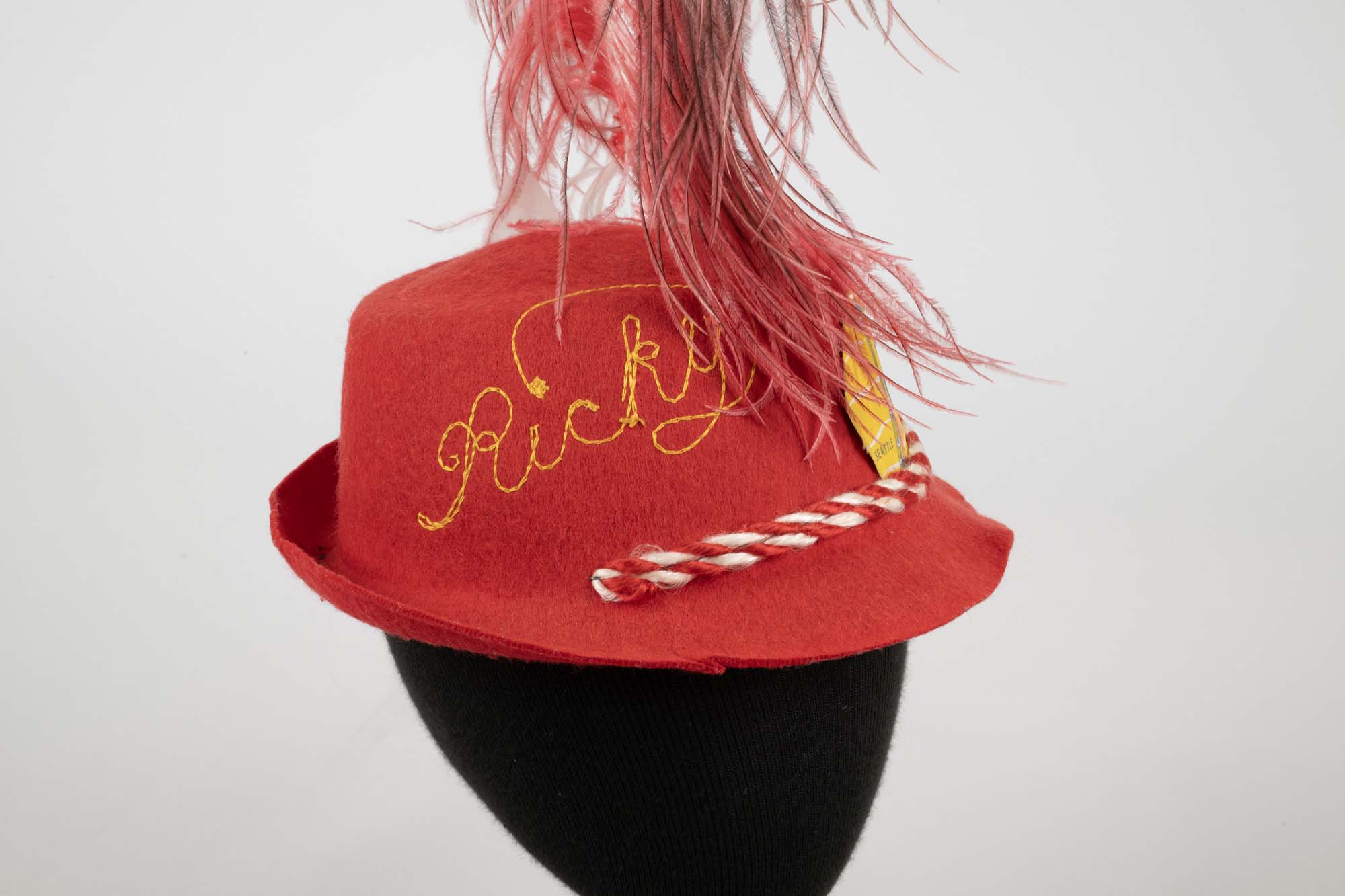 Image of Seattle World's Fair feathered cap embroidered 