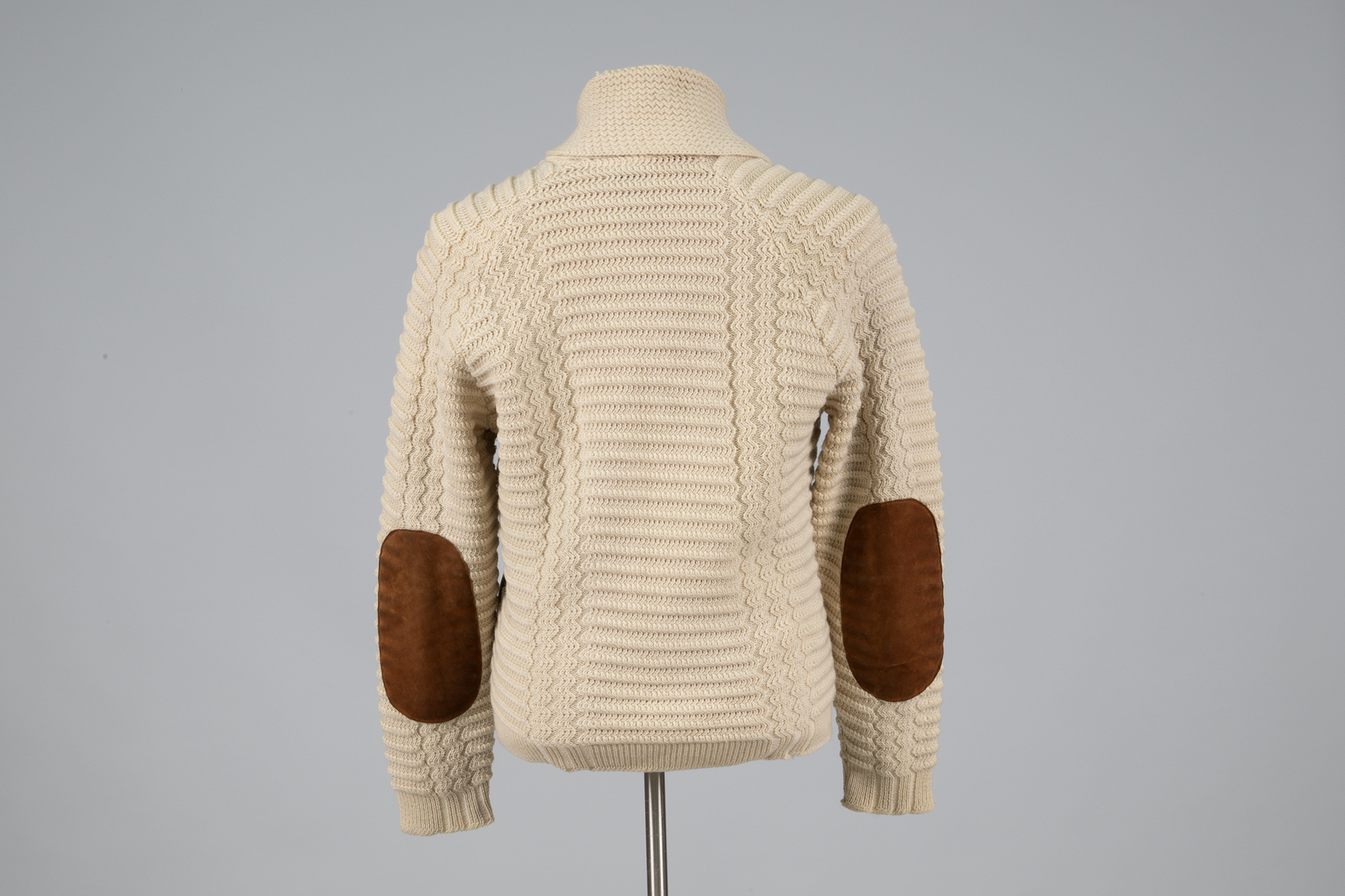 Image of Shawl-collared sweater with suede, 1970s-1990s