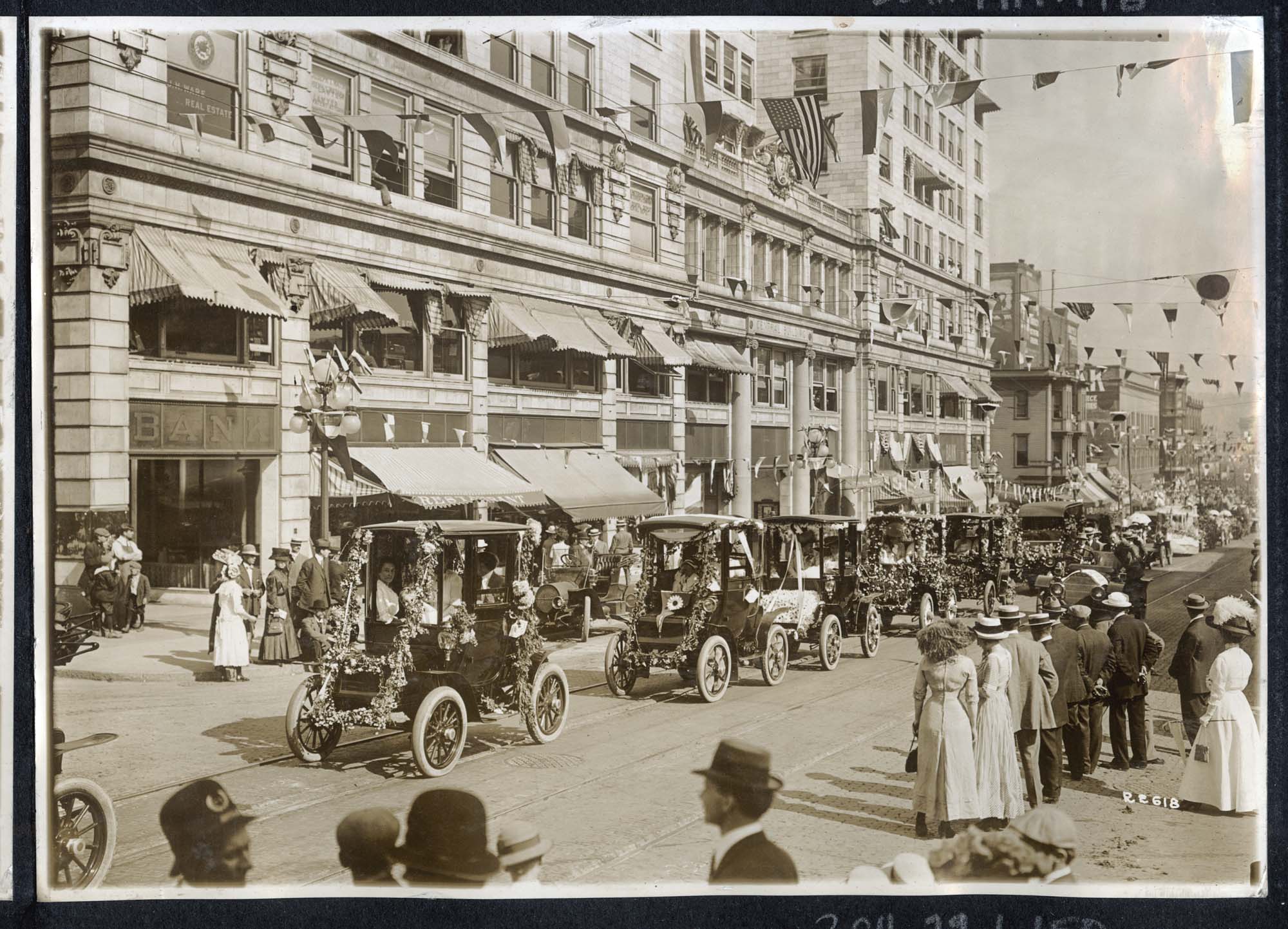 Image of Electric cars in the Golden Potlatch parade, Seattle, July 1911