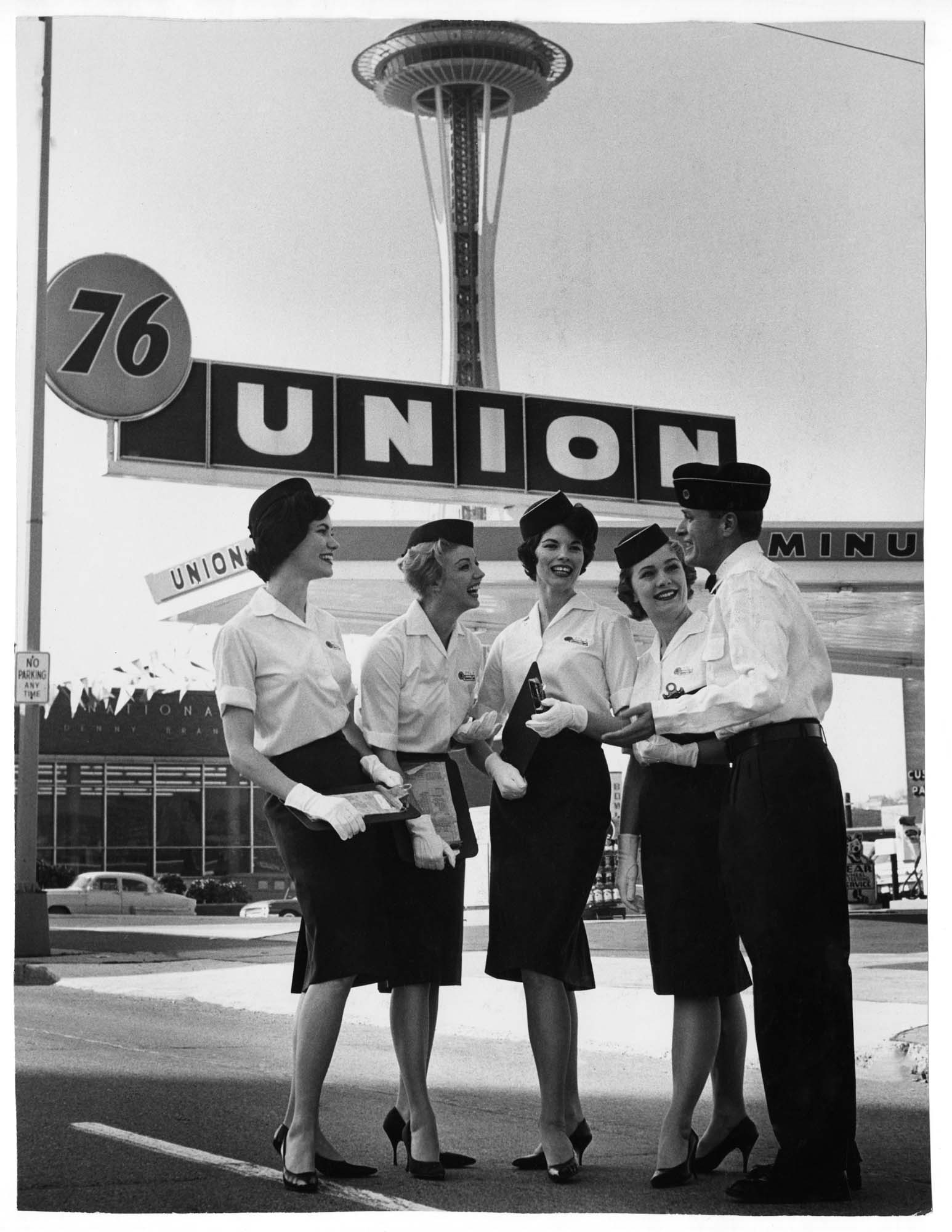 Image of Donna Rydberg with Union Oil Company's Sparkle Corps, Seattle, 1962