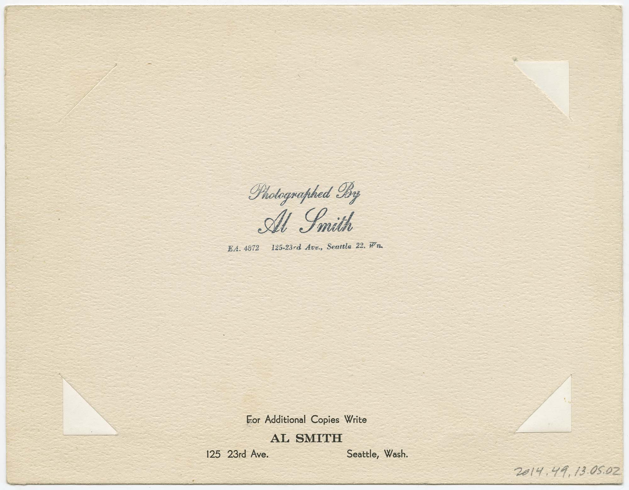 Image of Souvenir photo folder from the Basin Street Club, Seattle, circa 1945