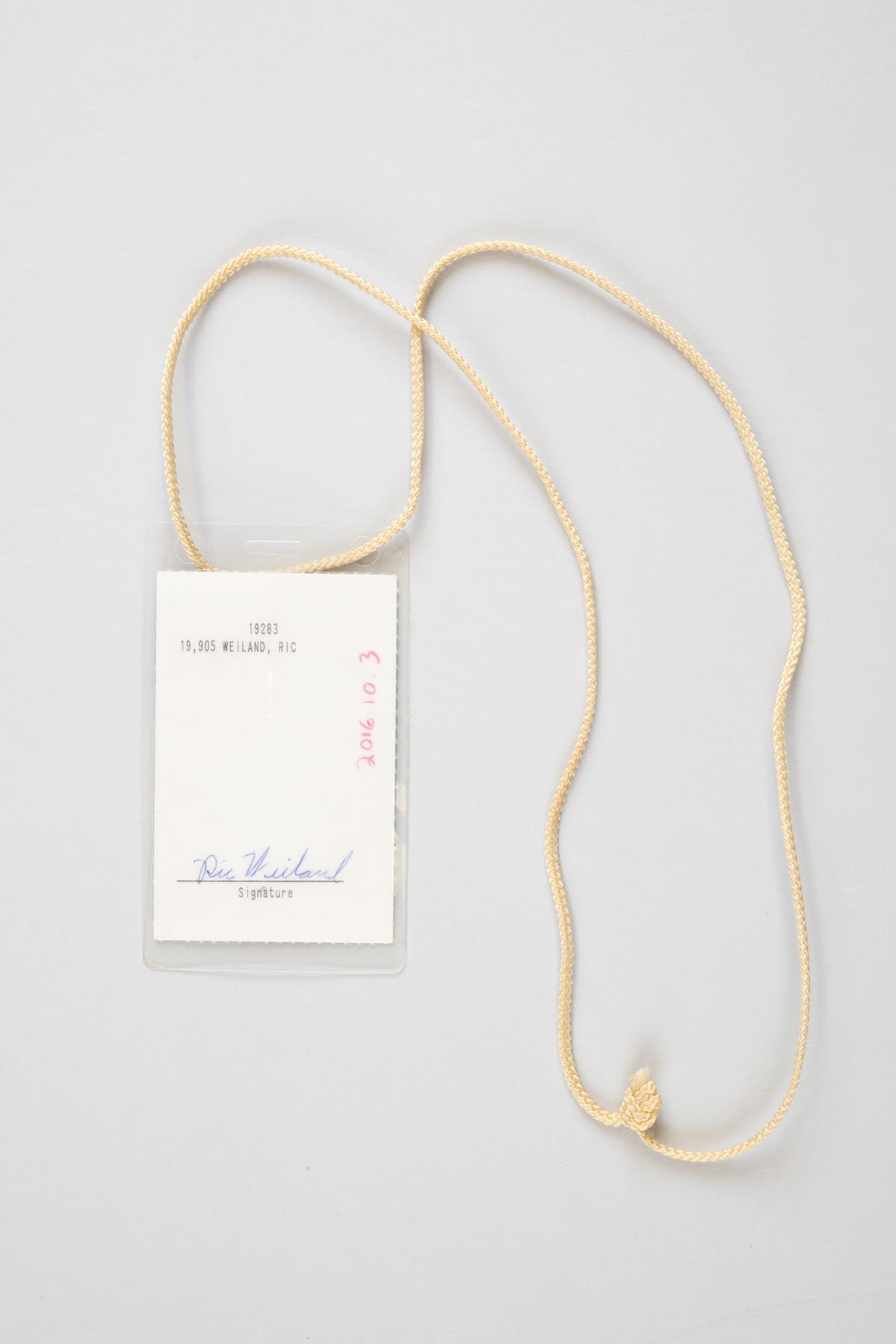 Image of Ric Weiland ID badge from the Gay Games, 1990