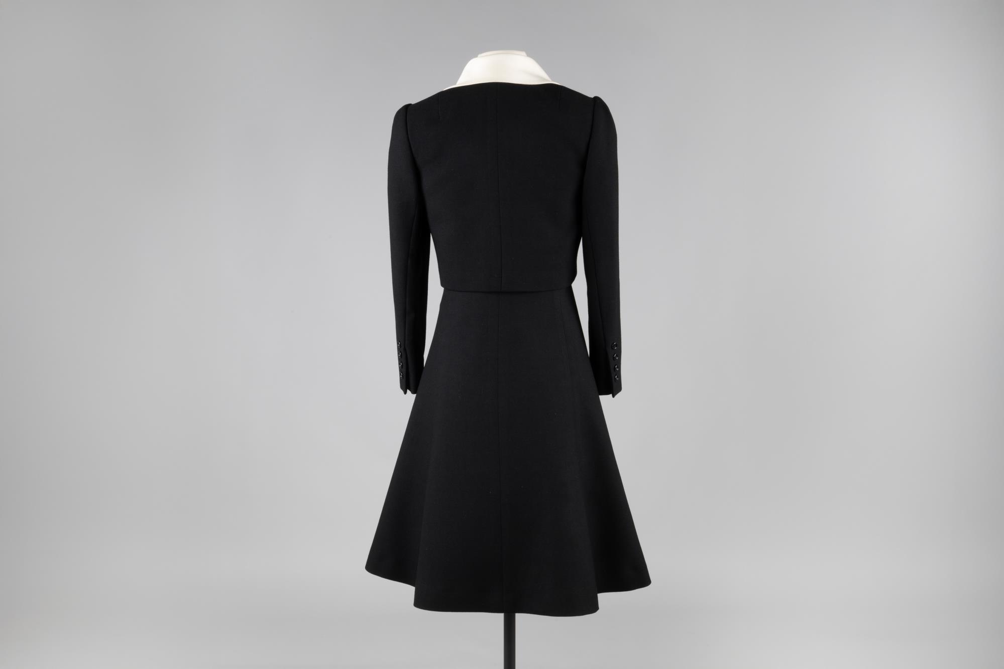 Image of Black dress and jacket ensemble from The Bon Marché, ca. 1971