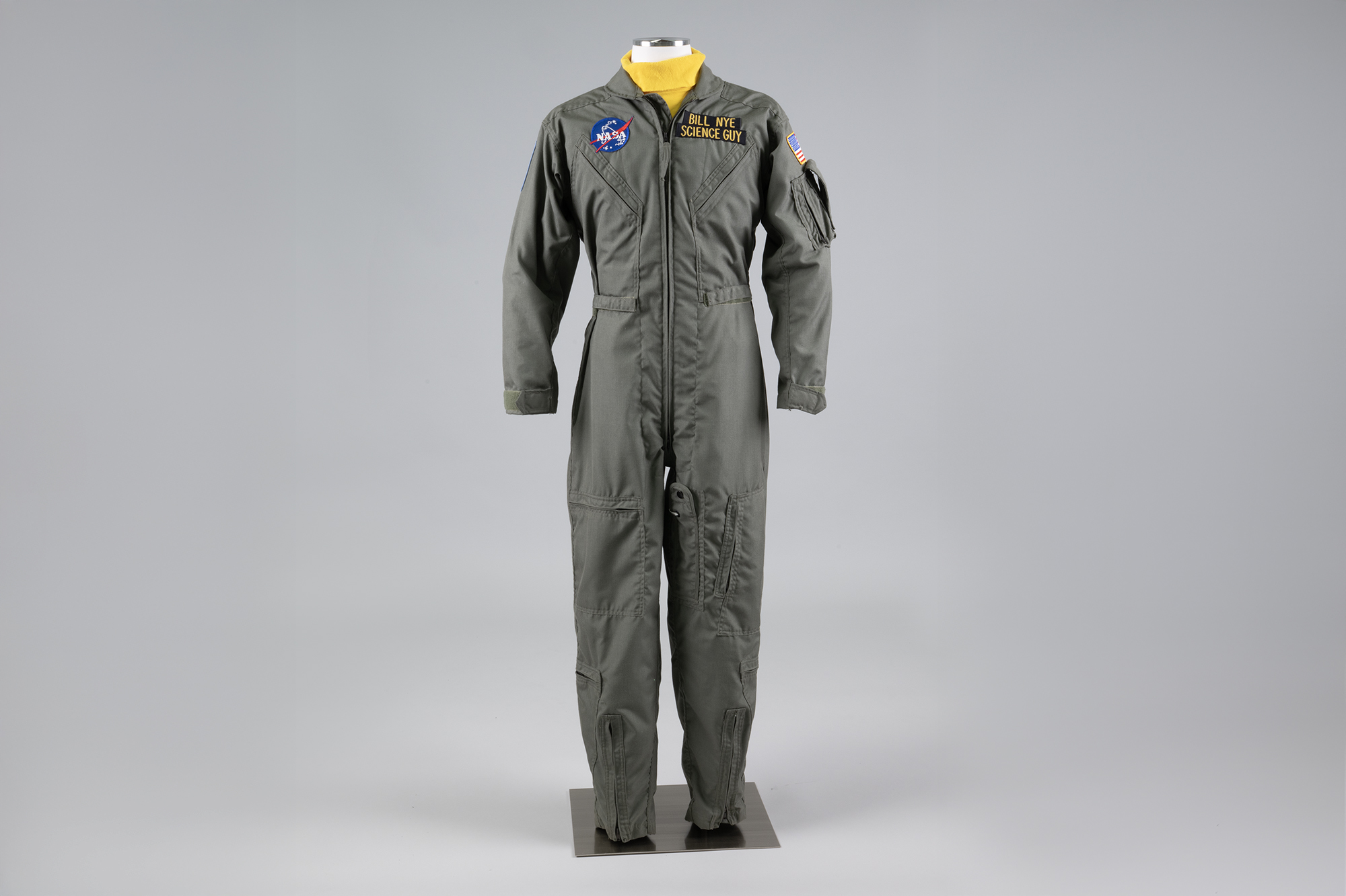 Image of NASA flight suit worn by Bill Nye, ca. 1997