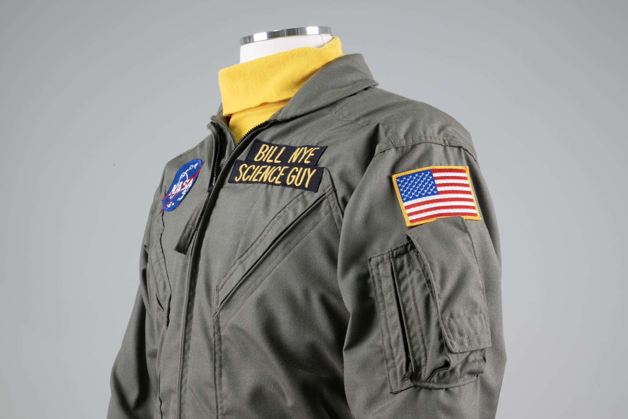Image of NASA flight suit worn by Bill Nye, ca. 1997