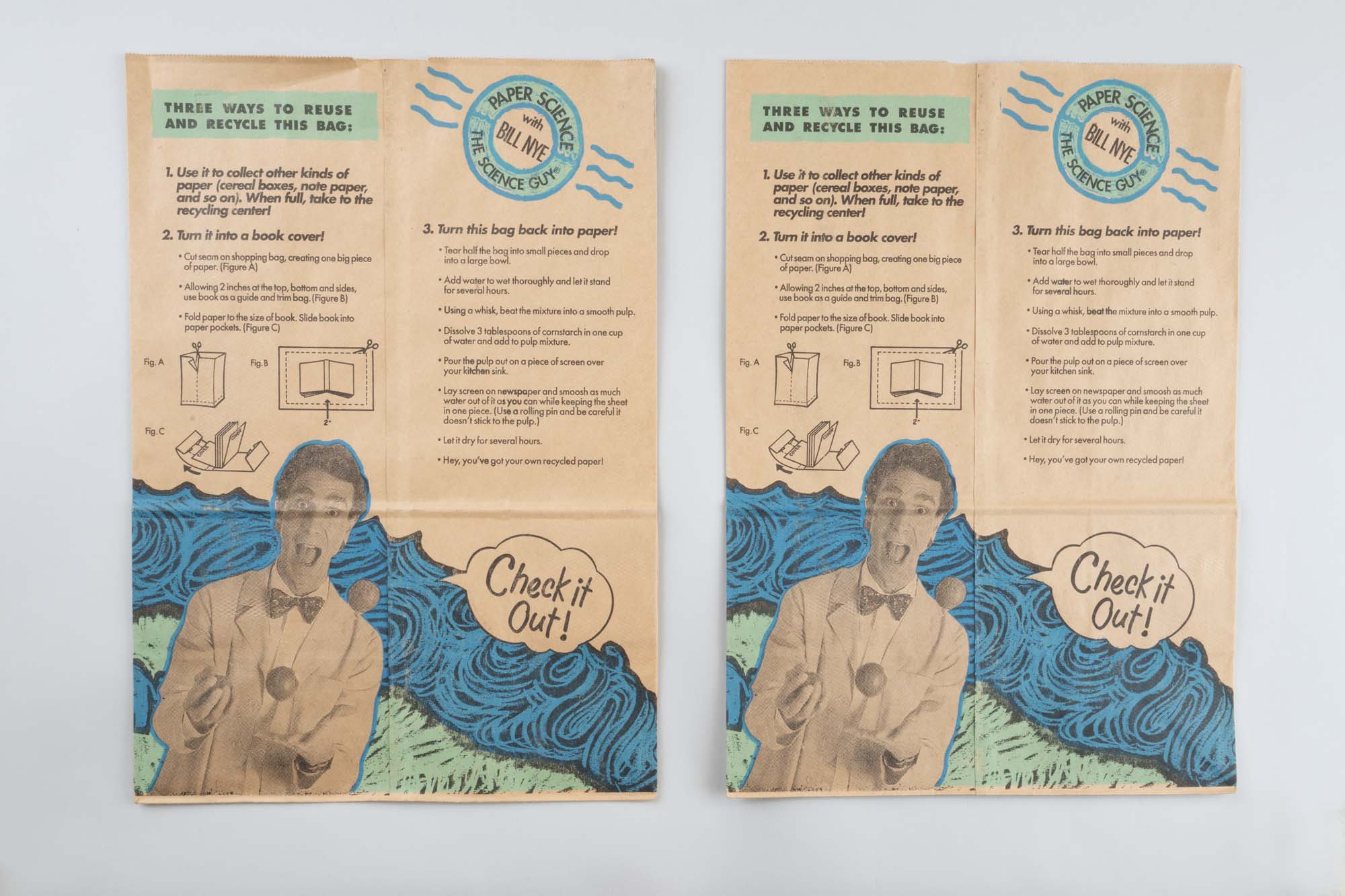 Image of Two Target grocery bags featuring Bill Nye, 1990s