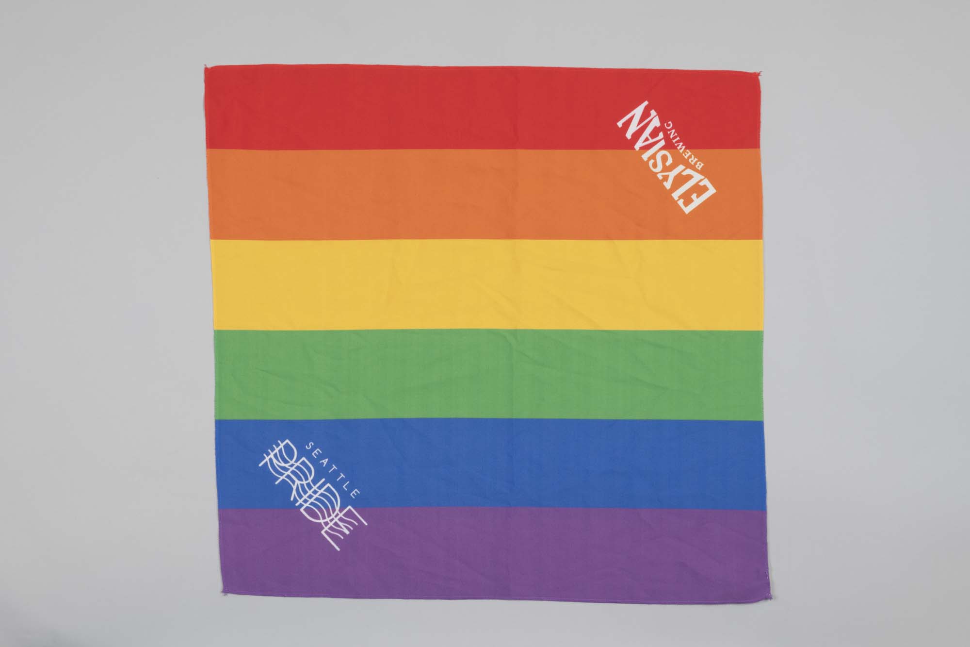 Image of Seattle Pride bandana, Elysian Brewing branded, ca. 2010s