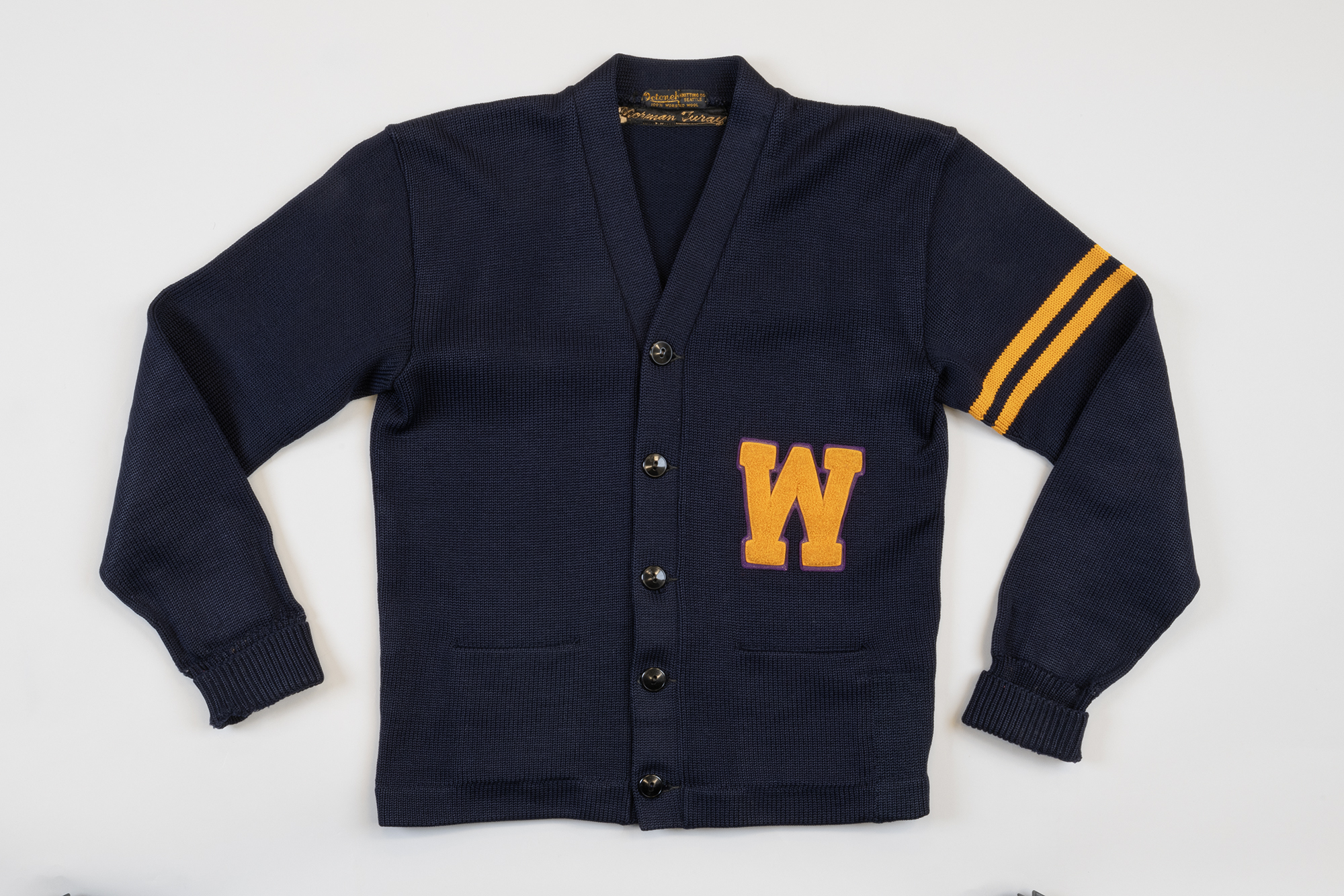 Image of University of Washington rowing sweater, owned by Norman A. Turay, ca. 1937
