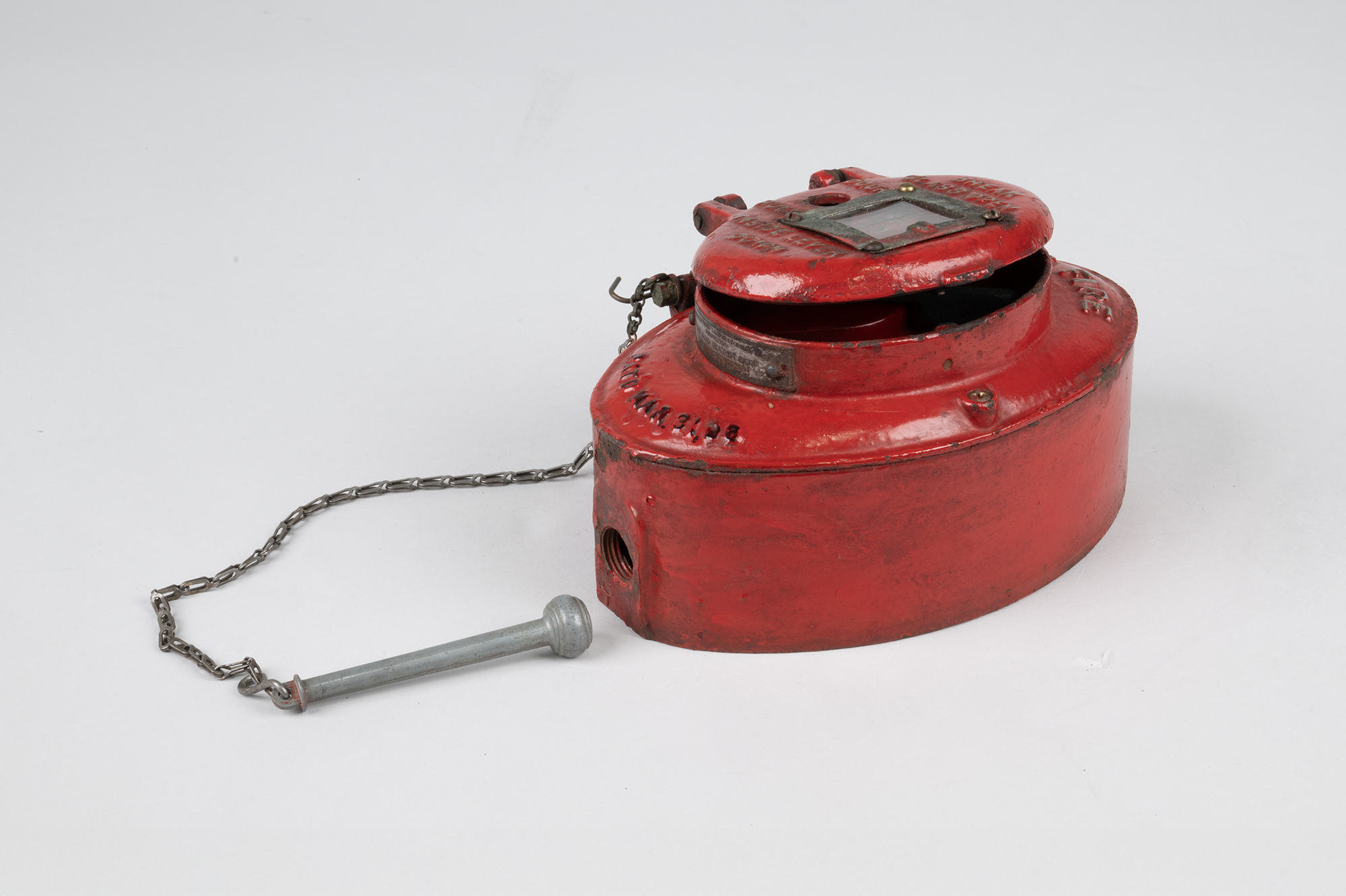Image of Wall-mounted fire alarm and watch box, ca. 1908