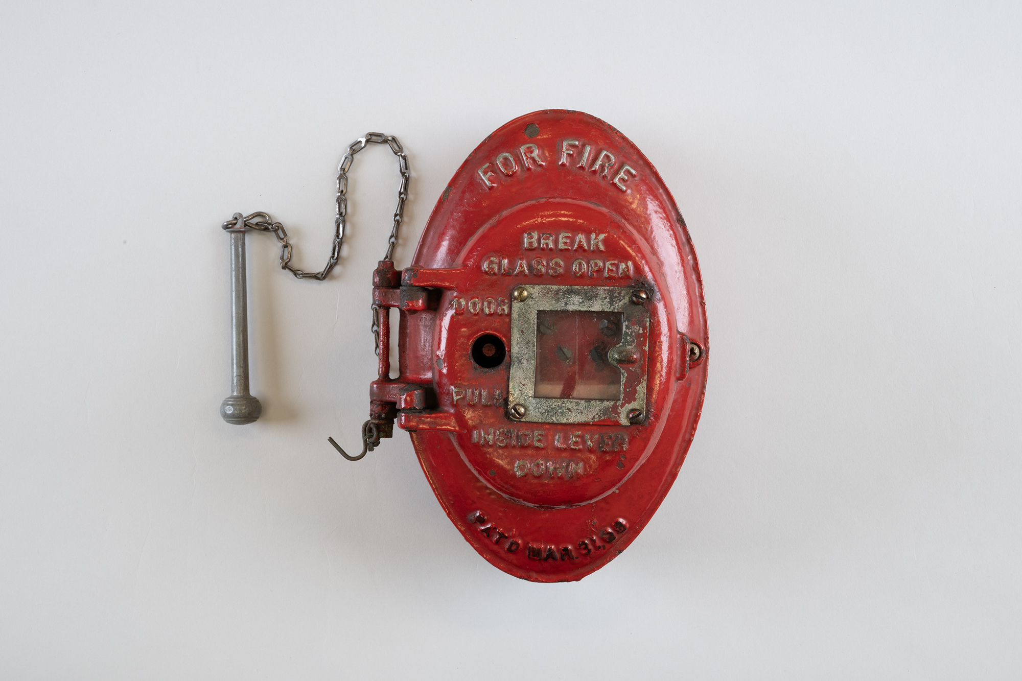 Image of Wall-mounted fire alarm and watch box, ca. 1908