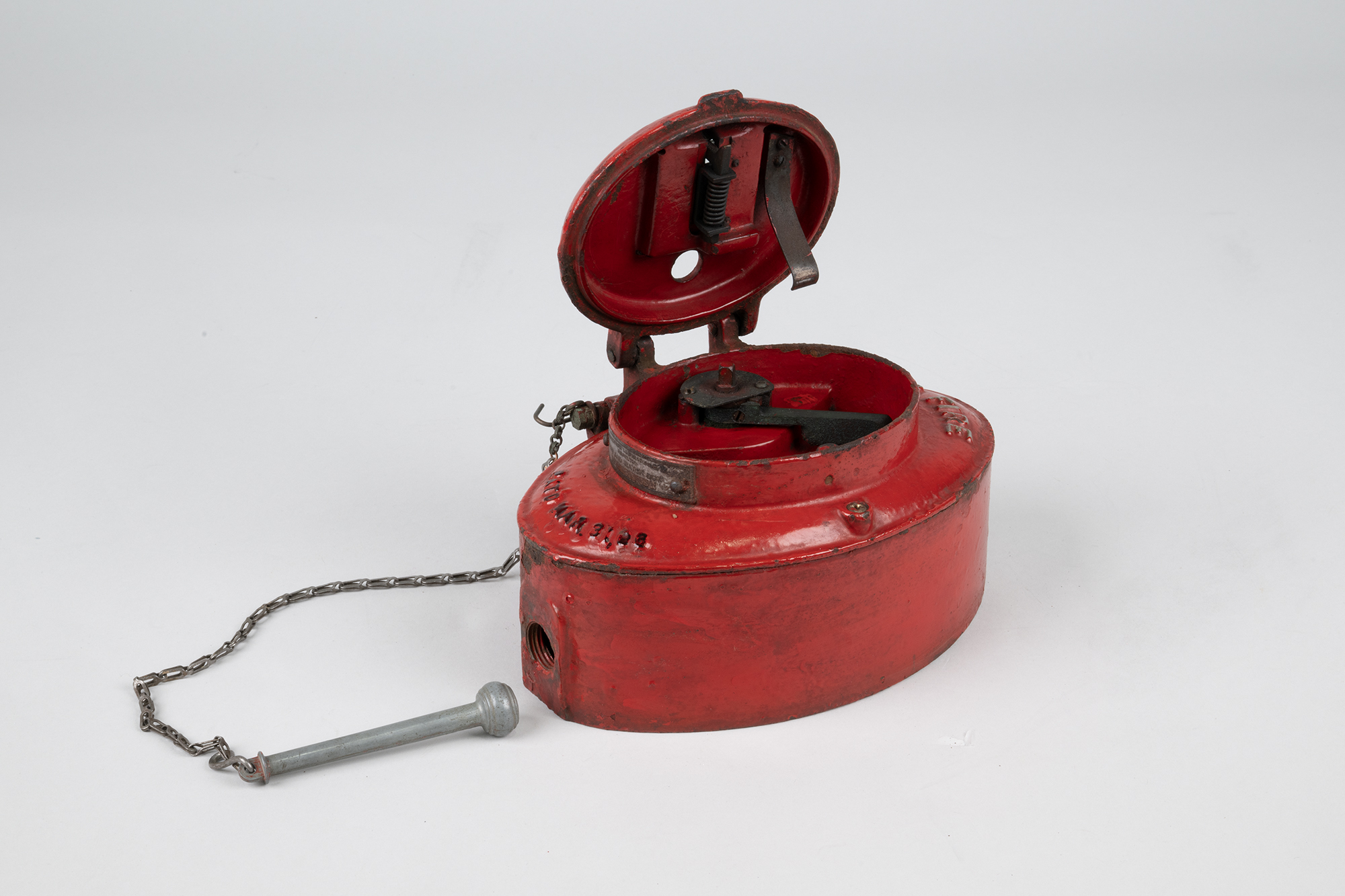 Image of Wall-mounted fire alarm and watch box, ca. 1908