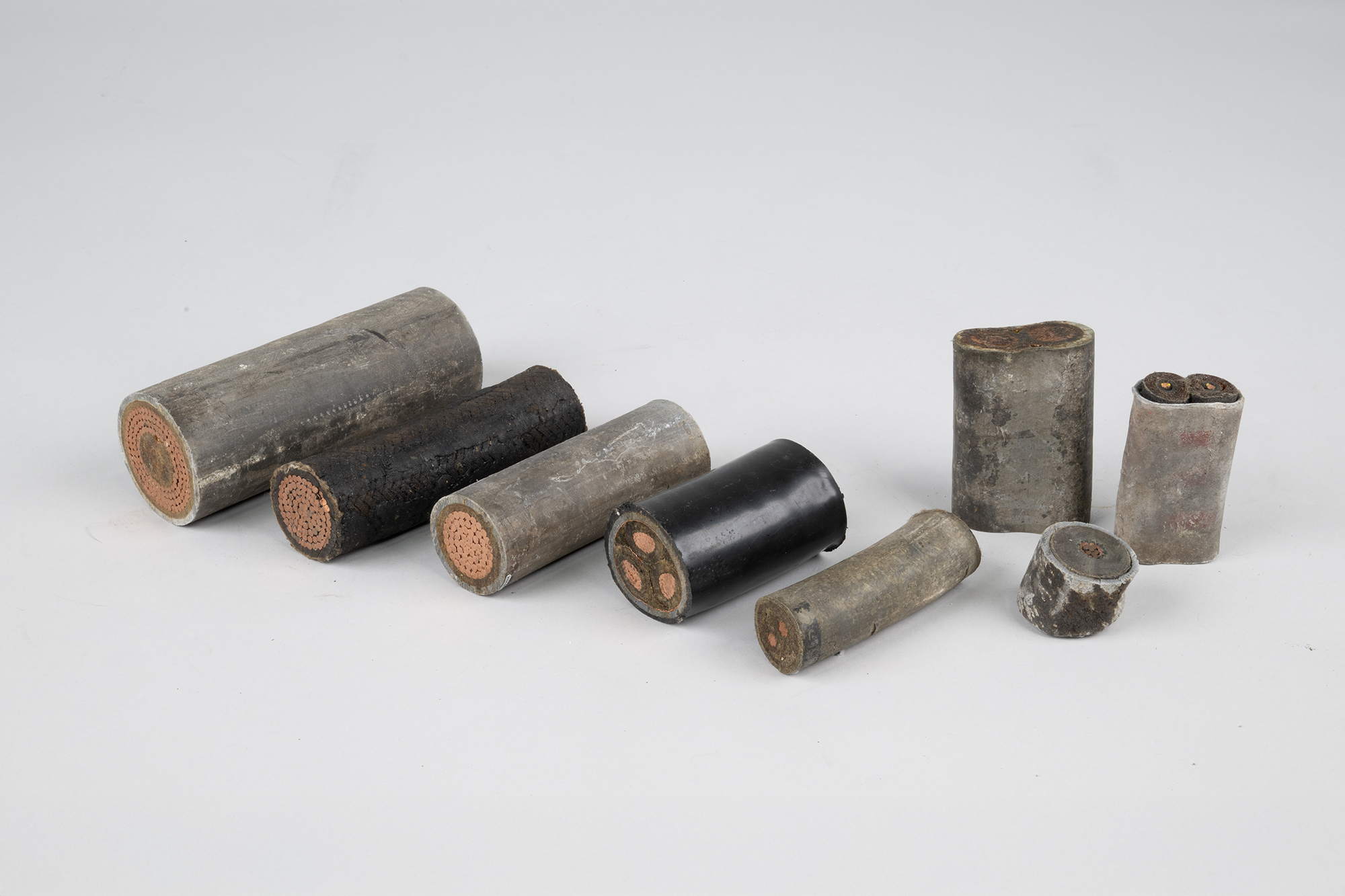 Image of Collection of eight electrical power cable cross sections, 1930-1960