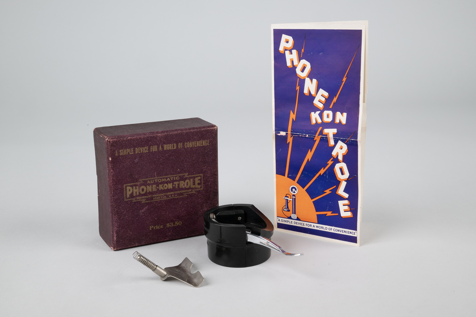 Image of Phone-Kon-Trole device invented by Morton Clark and Carroll Priestley, ca. 1925