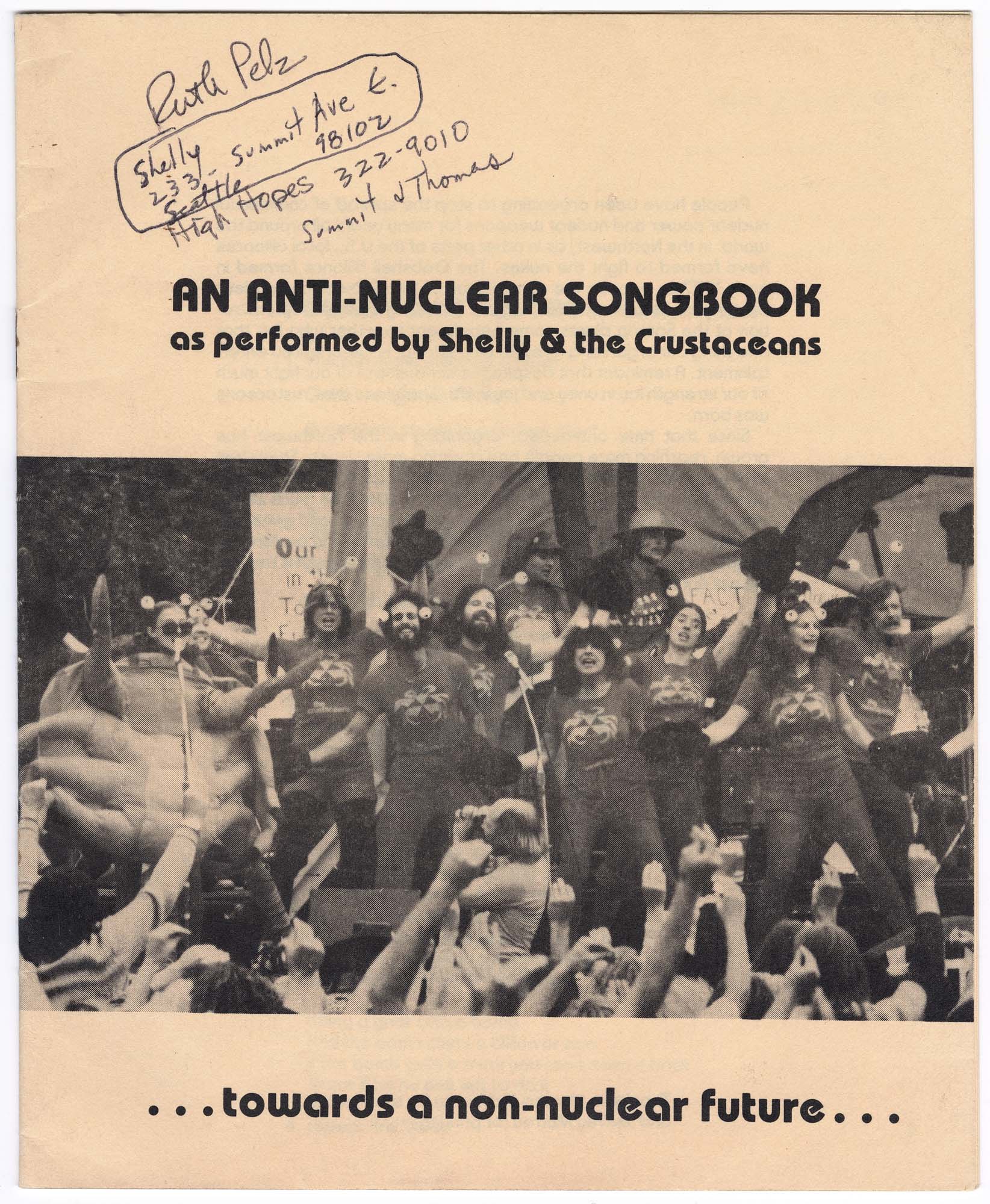 Image of An Anti-Nuclear Songbook as performed by Shelly & the Crustaceans, circa 1980