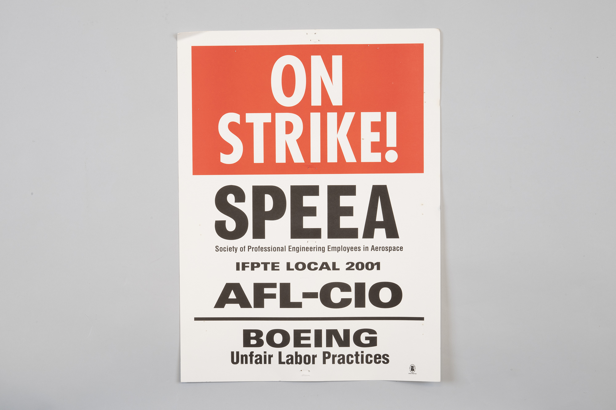 Image of SPEEA strike sign, 2000