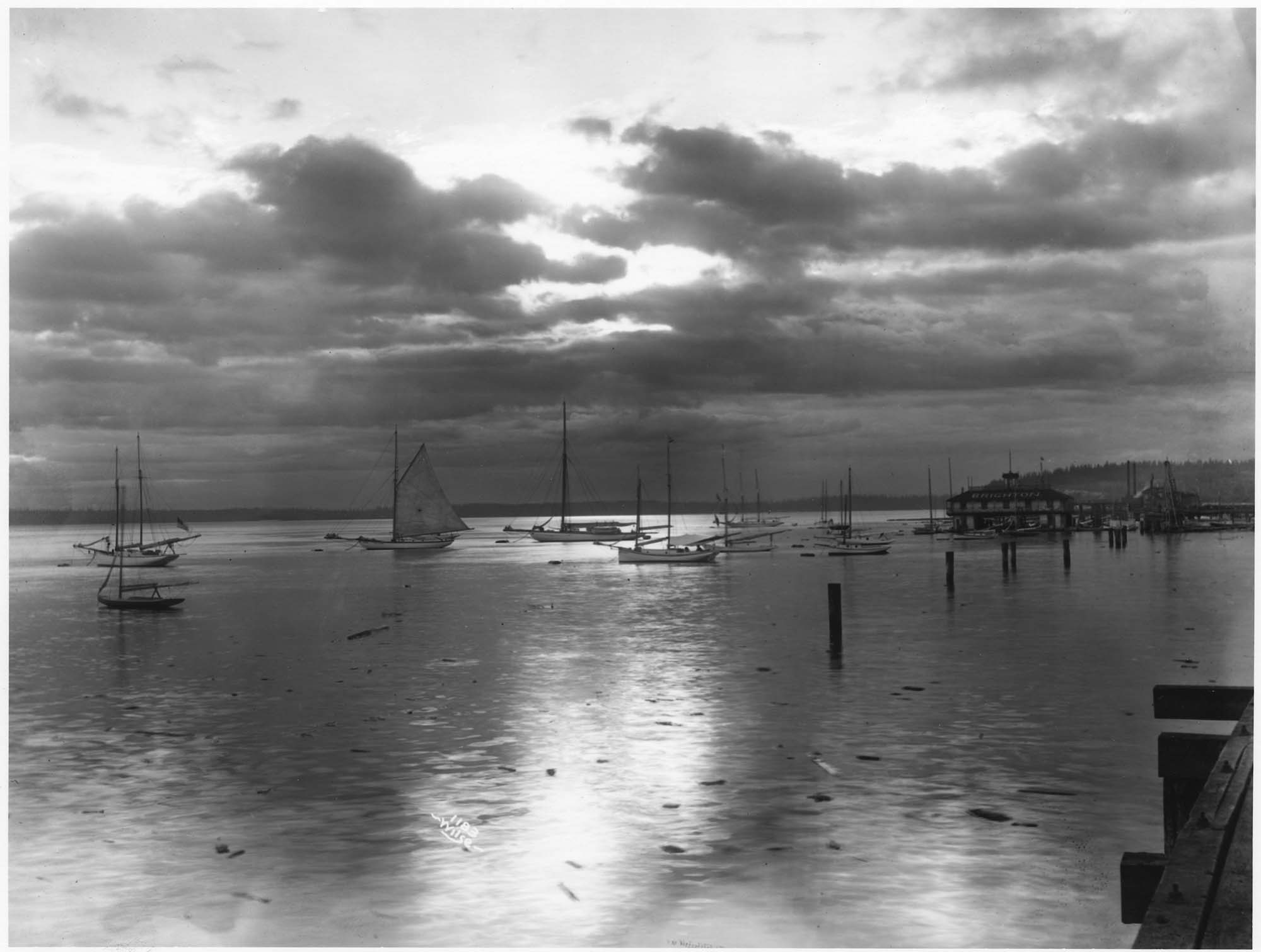Image of Boats in Elliott Bay, Seattle, circa 1898