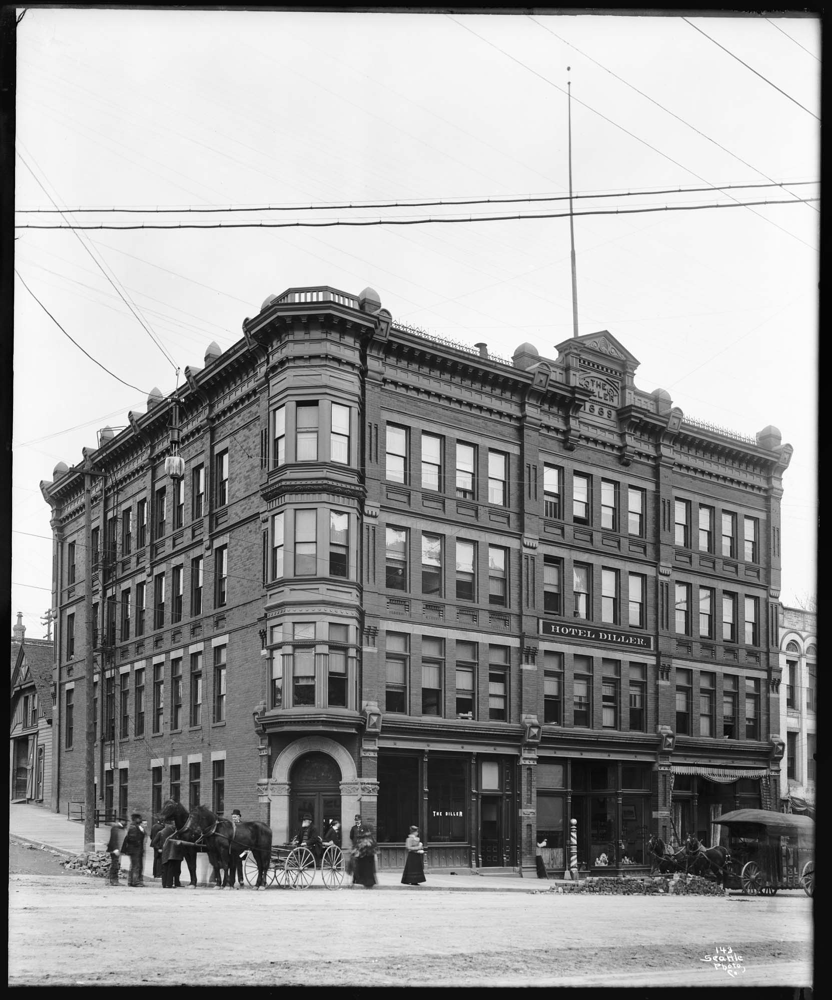 Image of Hotel Diller, Seattle, circa 1900
