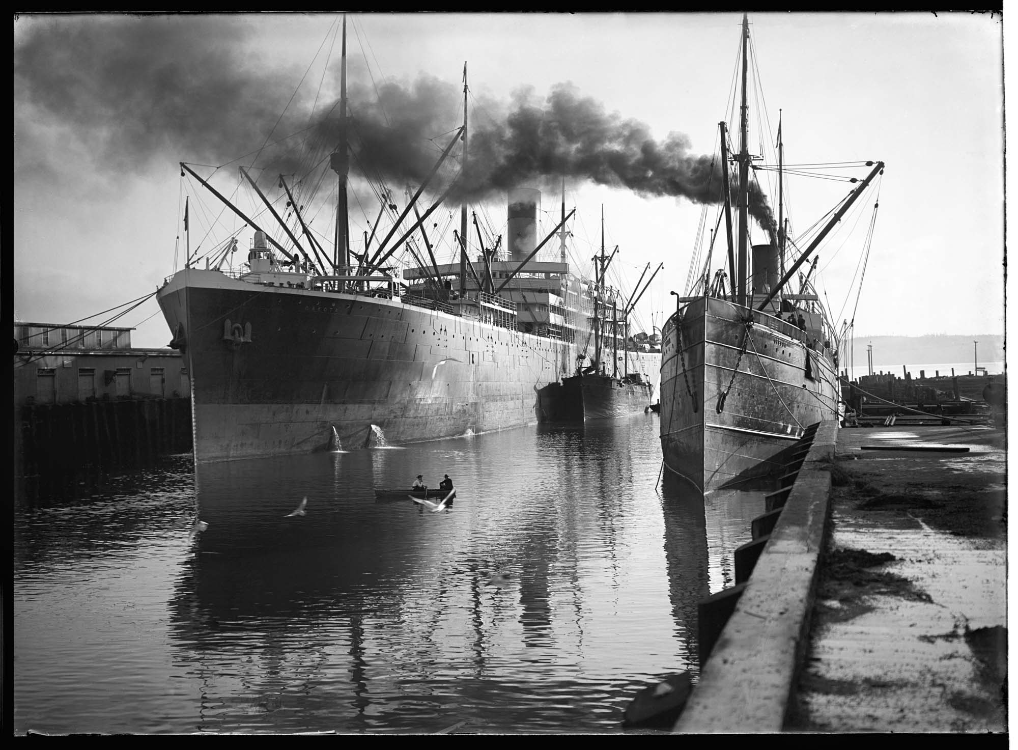 Image of Steamships at Smith Cove docks, Seattle, circa 1905