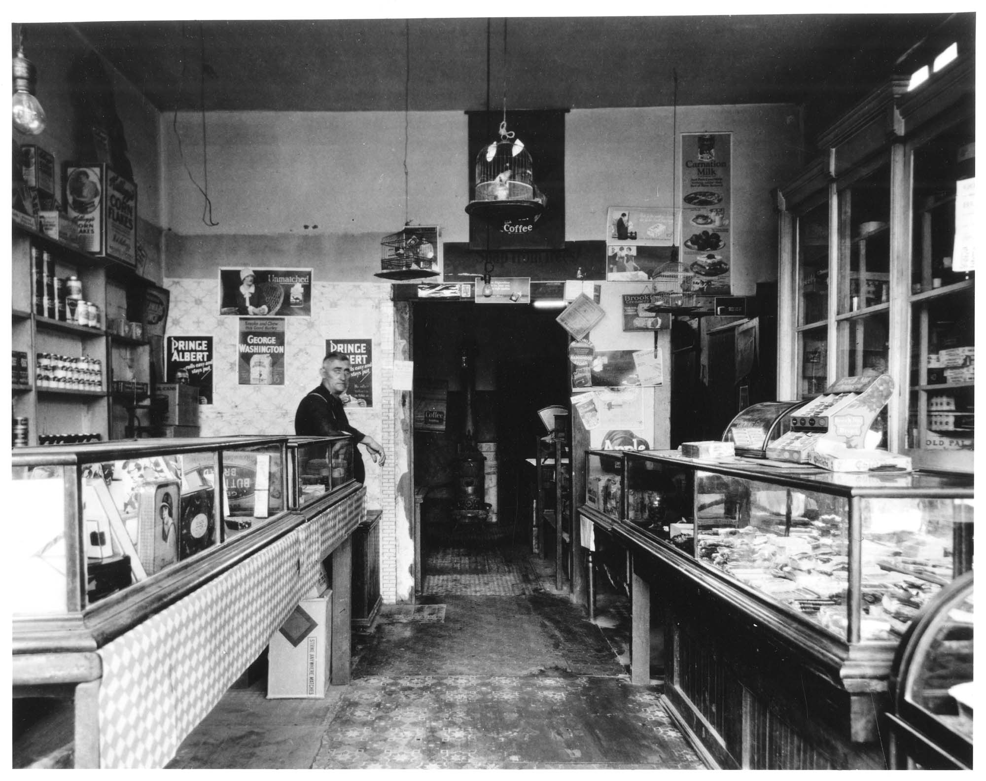 Image of Interior of store on Seaview Avenue, Ballard, circa 1920