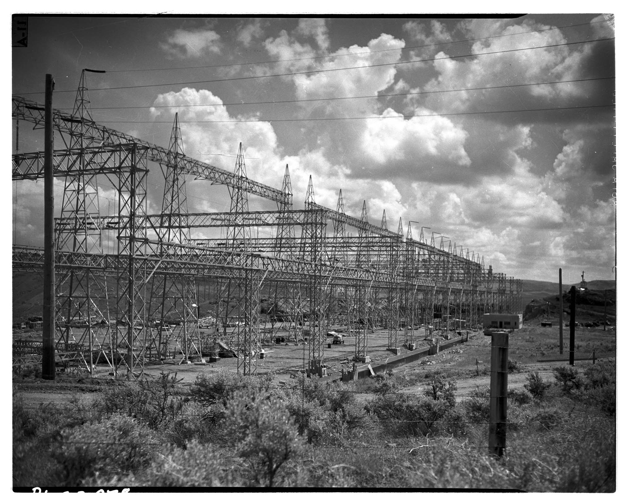 Image of Power lines from Grand Coulee Dam, July 1942