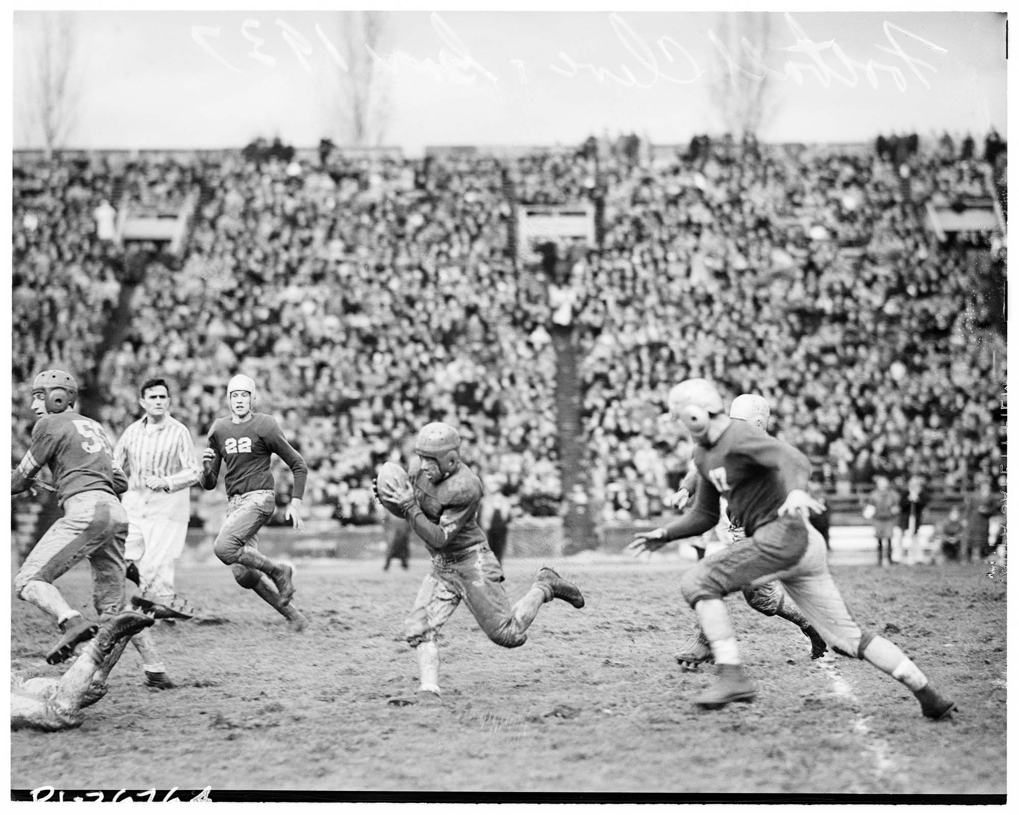Image of Cleveland and Garfield High School football game, Seattle, 1937