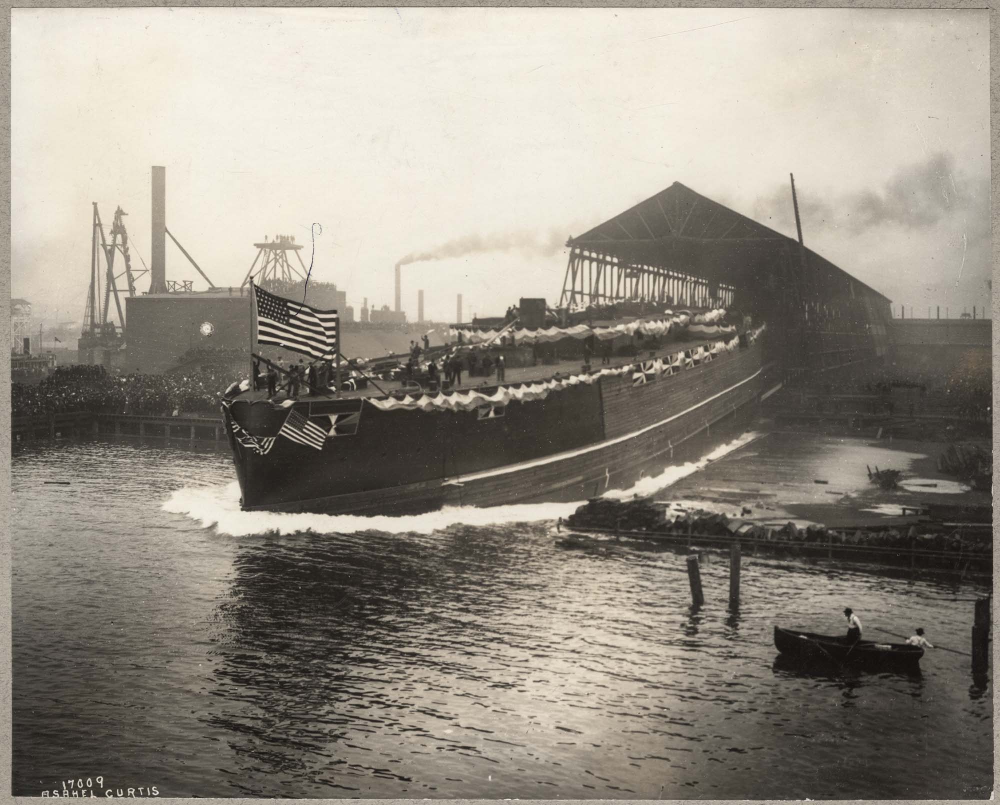 Image of U.S.S. Nebraska launching October 7, 1904
