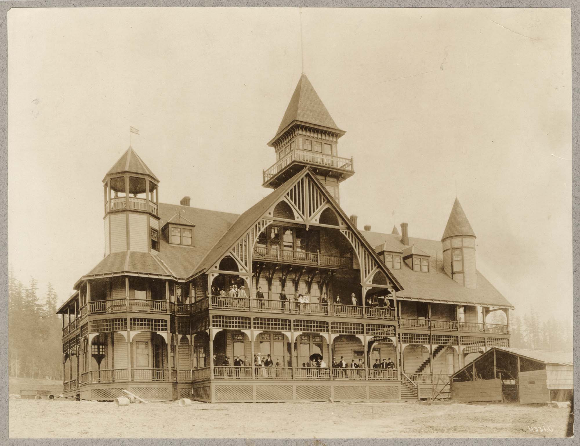 Image of C.C. Calkins' Hotel at East Seattle, circa 1890