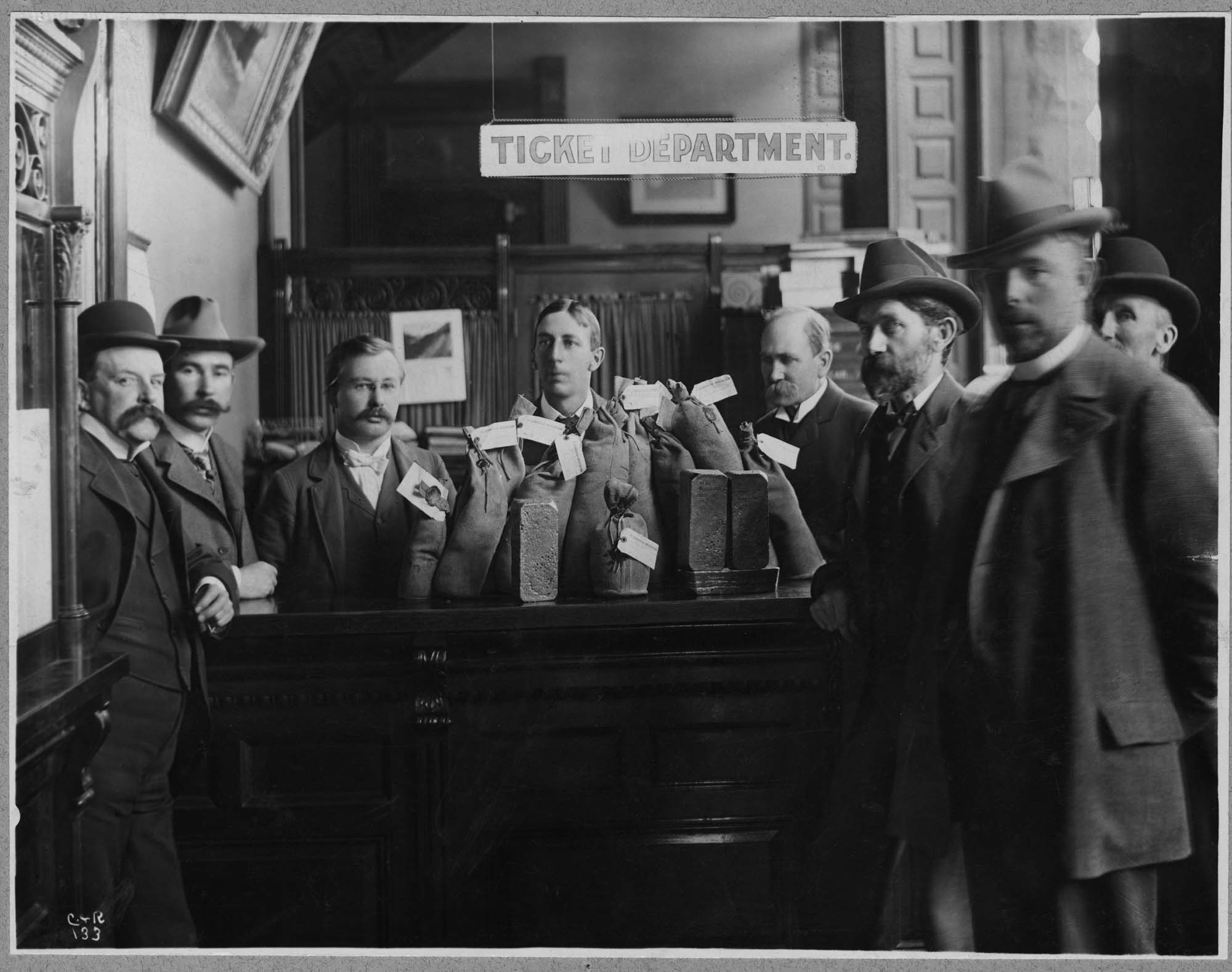 Image of Alaskan gold at the Scandinavian American Bank, circa 1901