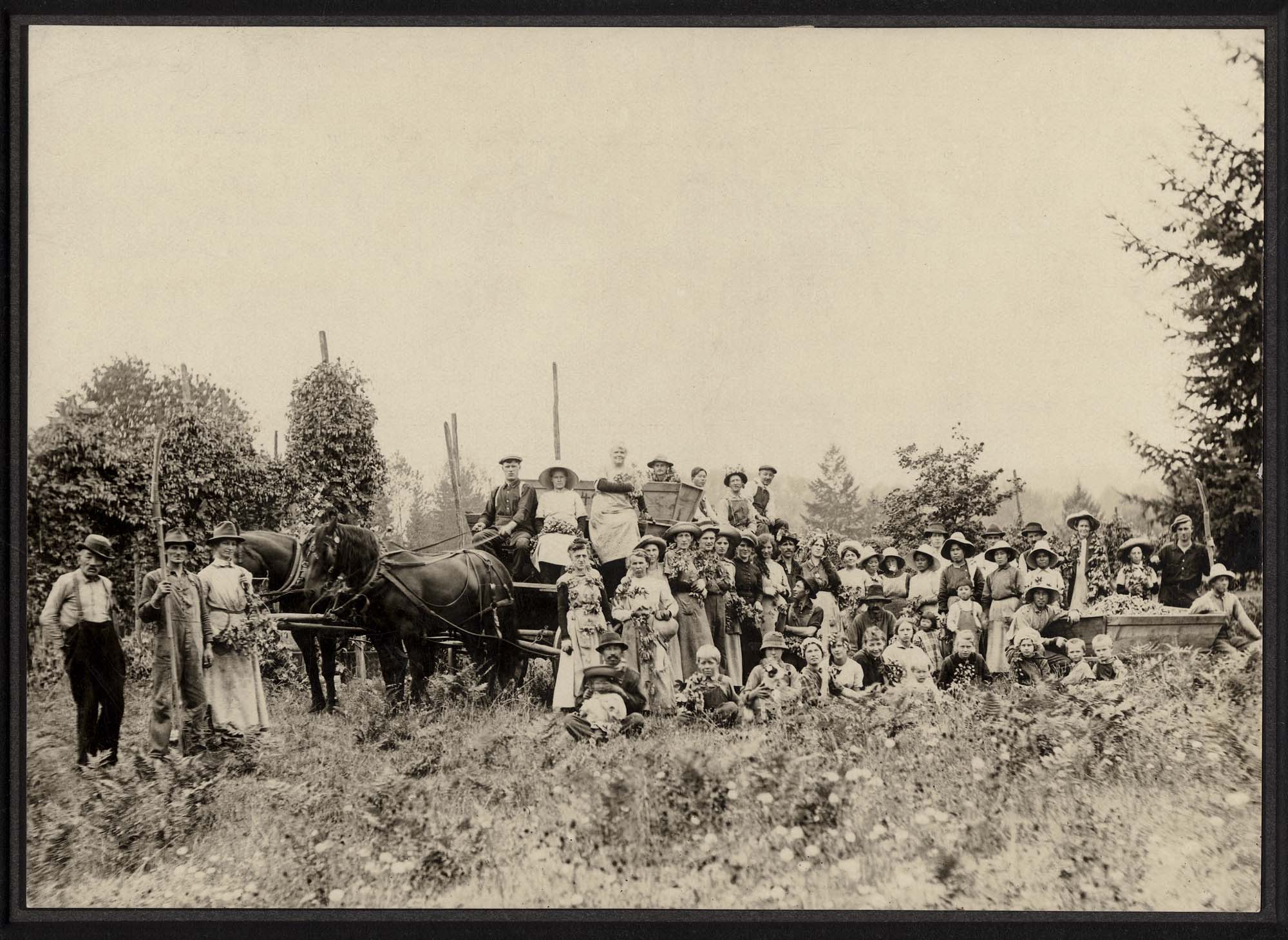 Image of Hop pickers near Auburn, Washington, circa 1900