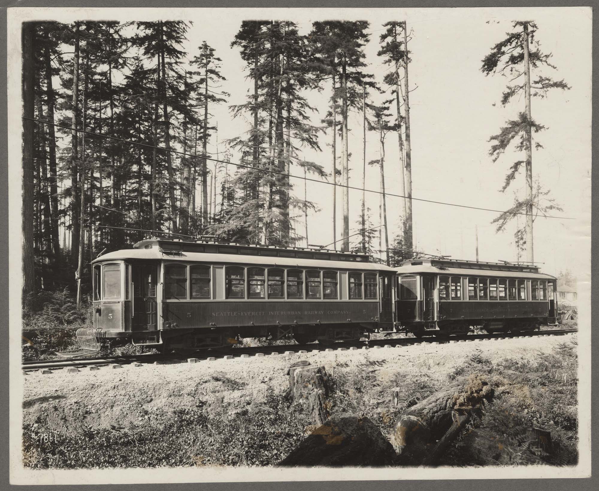 Image of Seattle-Everett interurban trolley, 1907