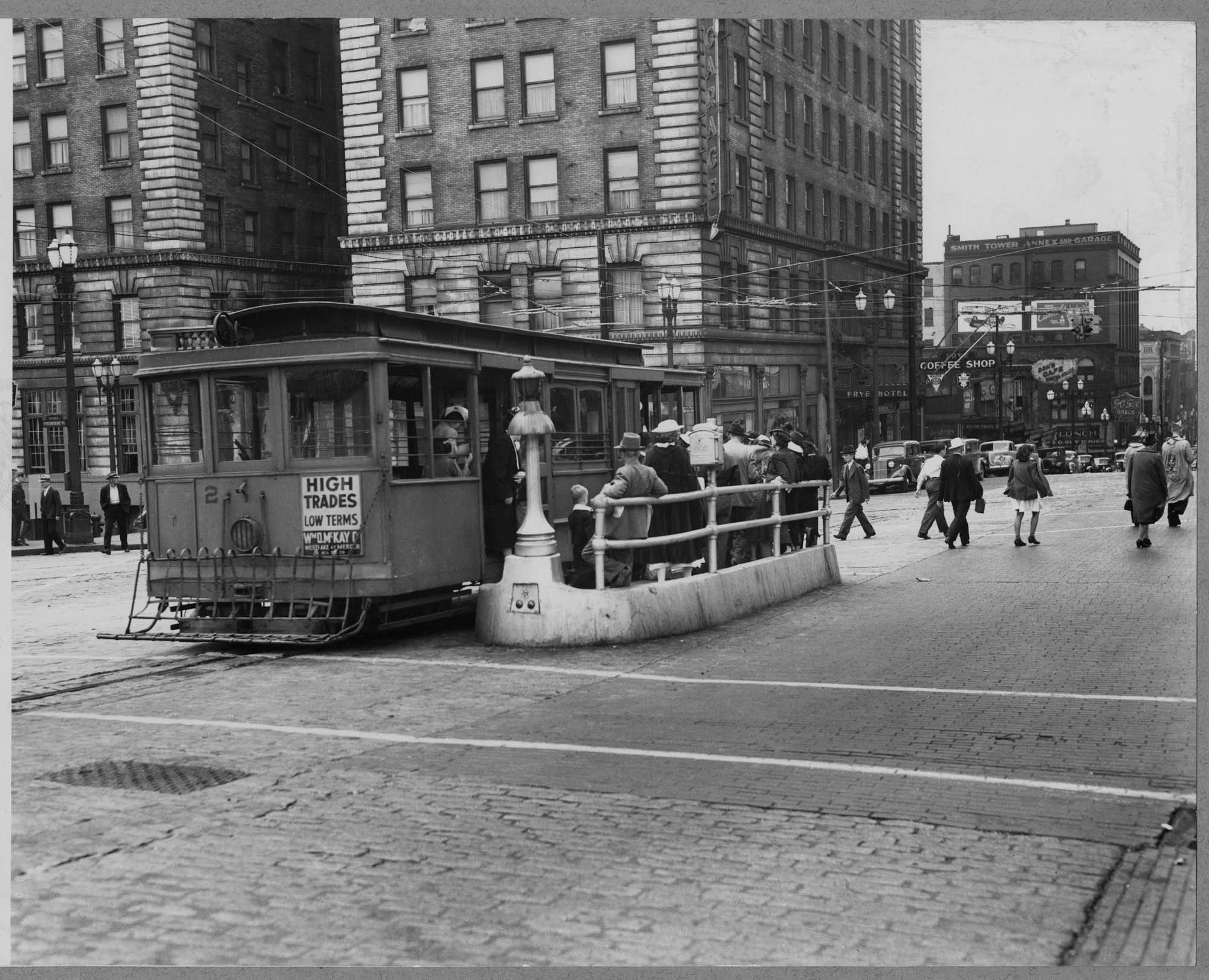 Image of The last day of the Yesler cable car run, August 9, 1940