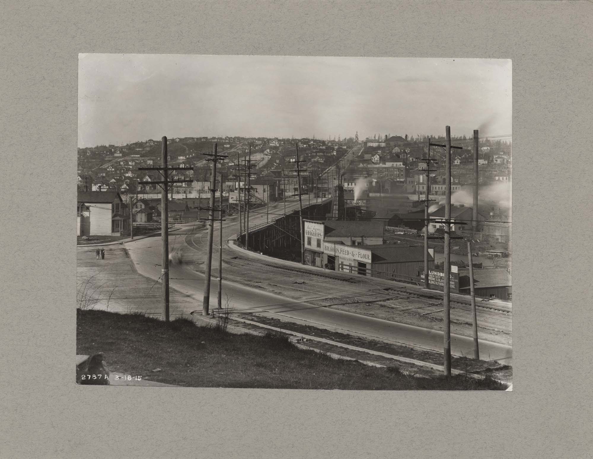 Image of Fremont Bridge from south, Seattle, March 18, 1915