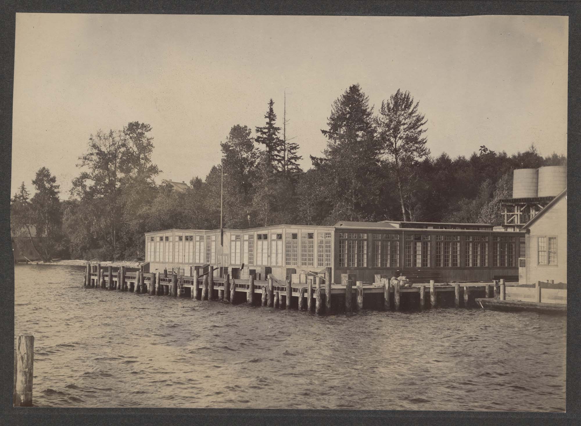 Image of Waterfront building at Kirkland woolen mill, circa 1905