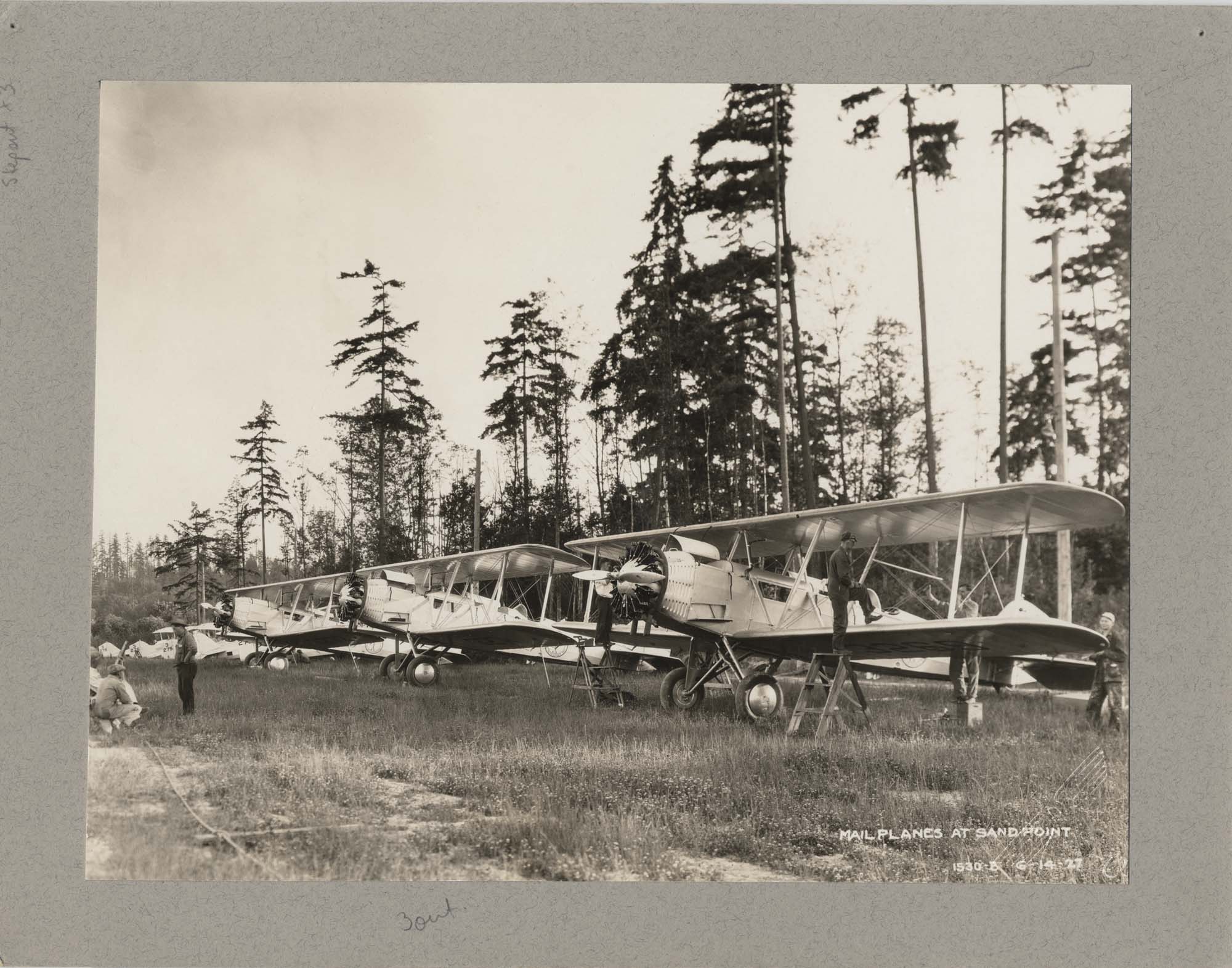 Image of Mail planes at Sand Point, Seattle, June 14, 1927