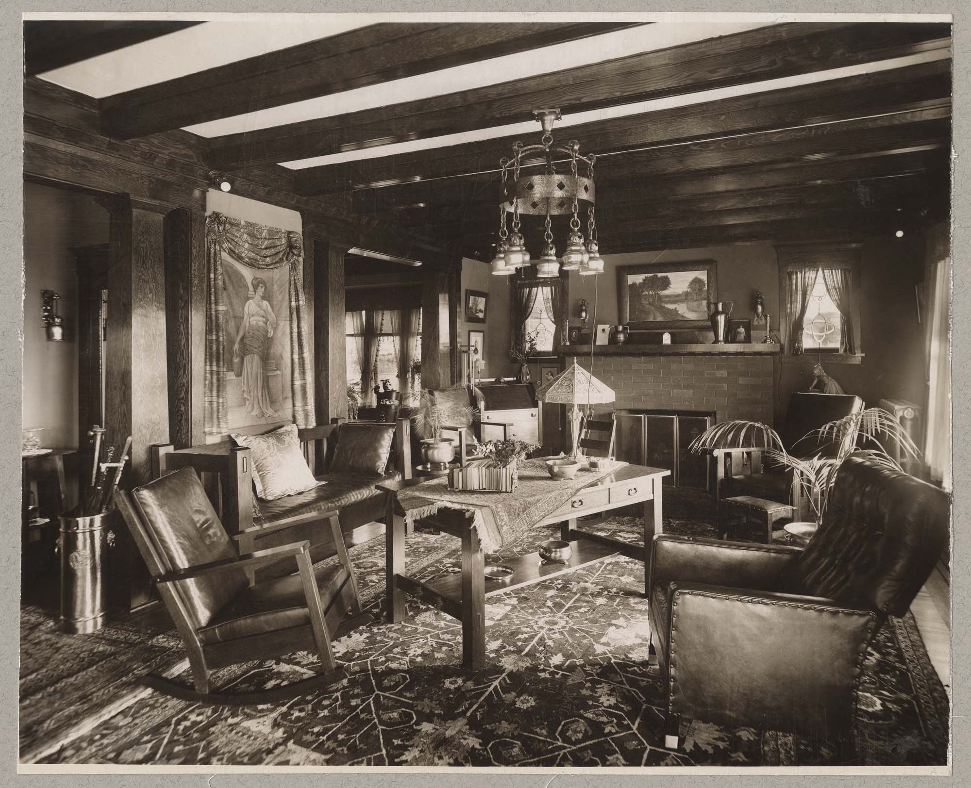 Image of James Clemmer residence interior, Seattle, circa 1915